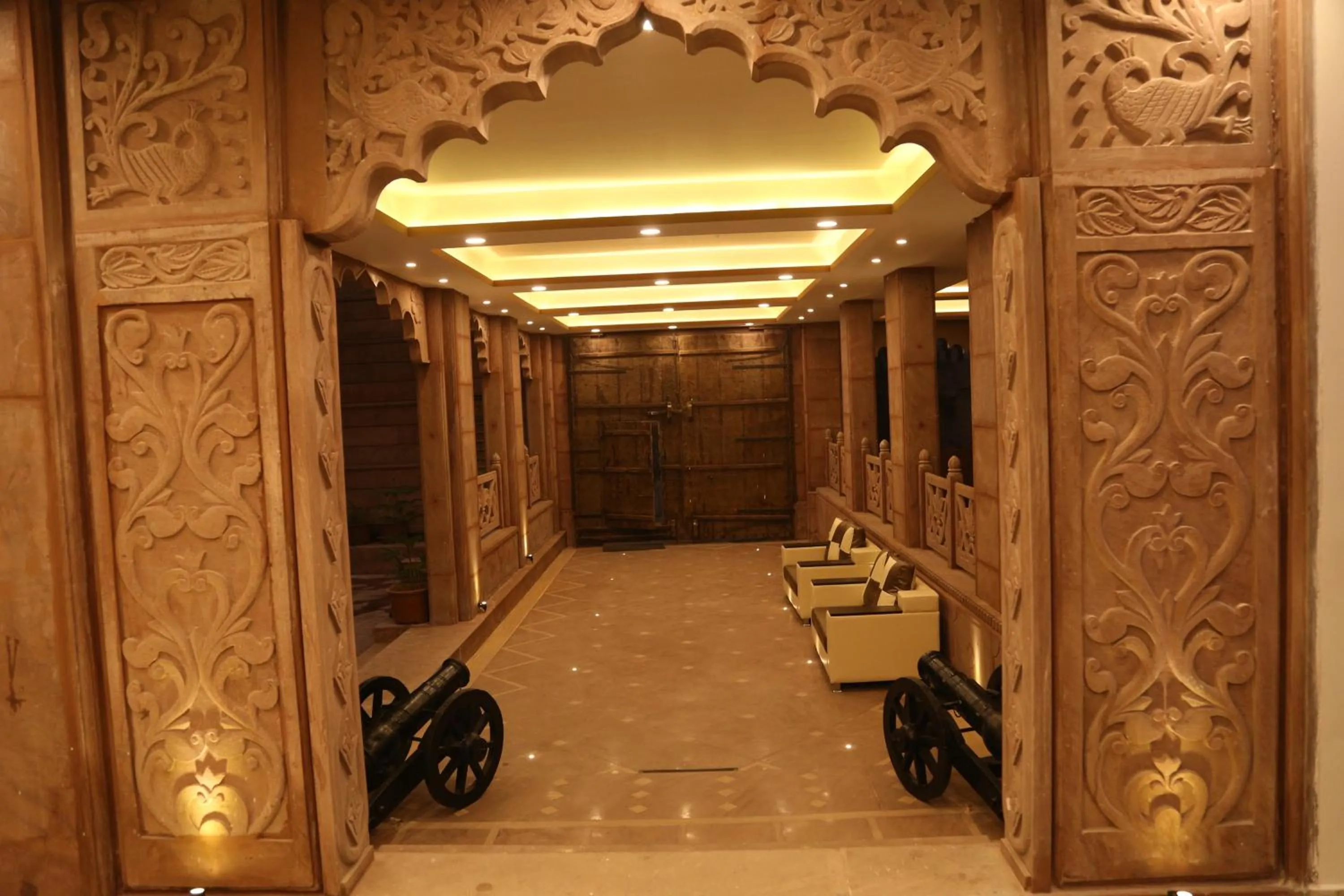 Lobby or reception in Om Heritage Haveli