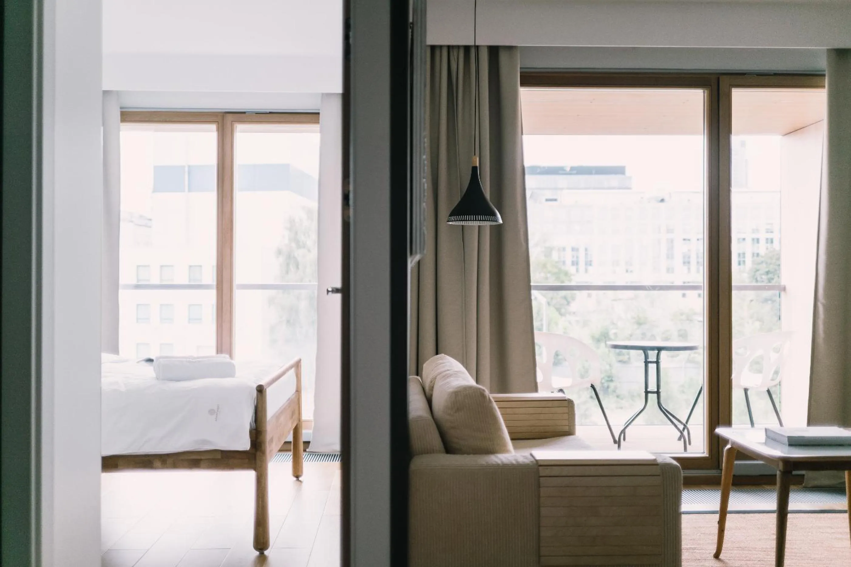 Patio, Bed in Warsaw Aparthotel