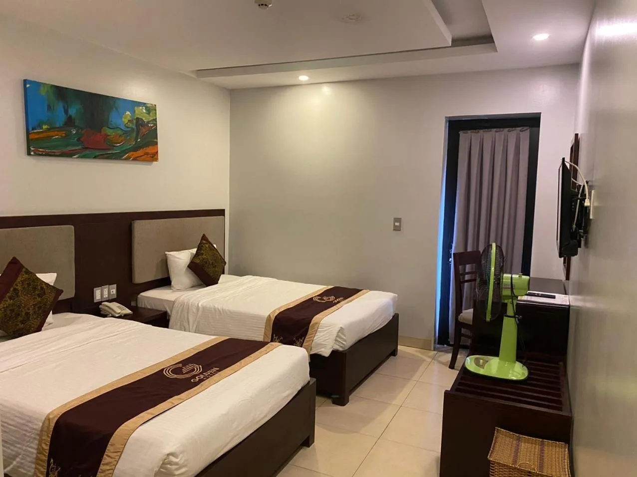 Bed in Golden Quang Tri Hotel