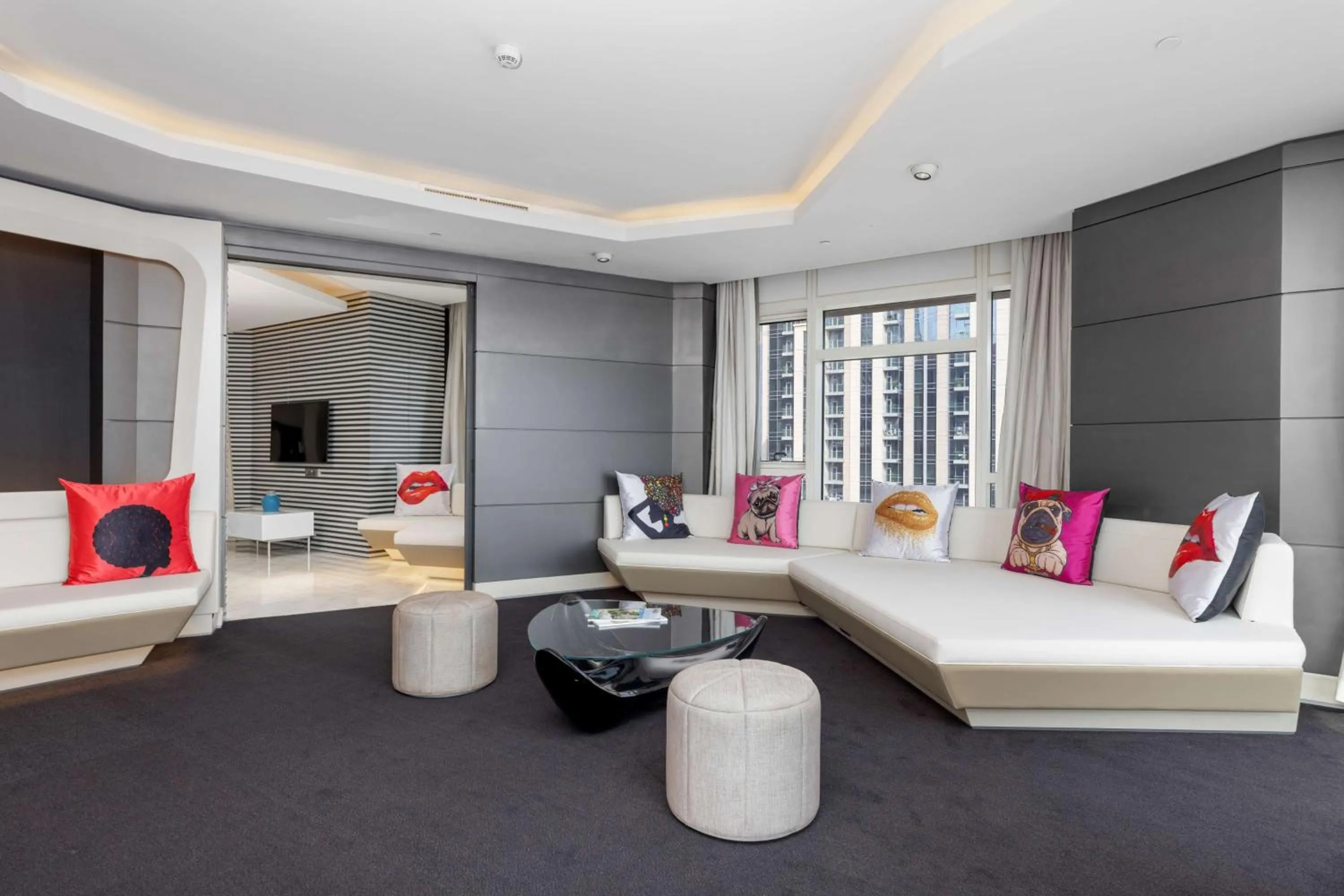 Living room in V Hotel Dubai, Curio Collection by Hilton