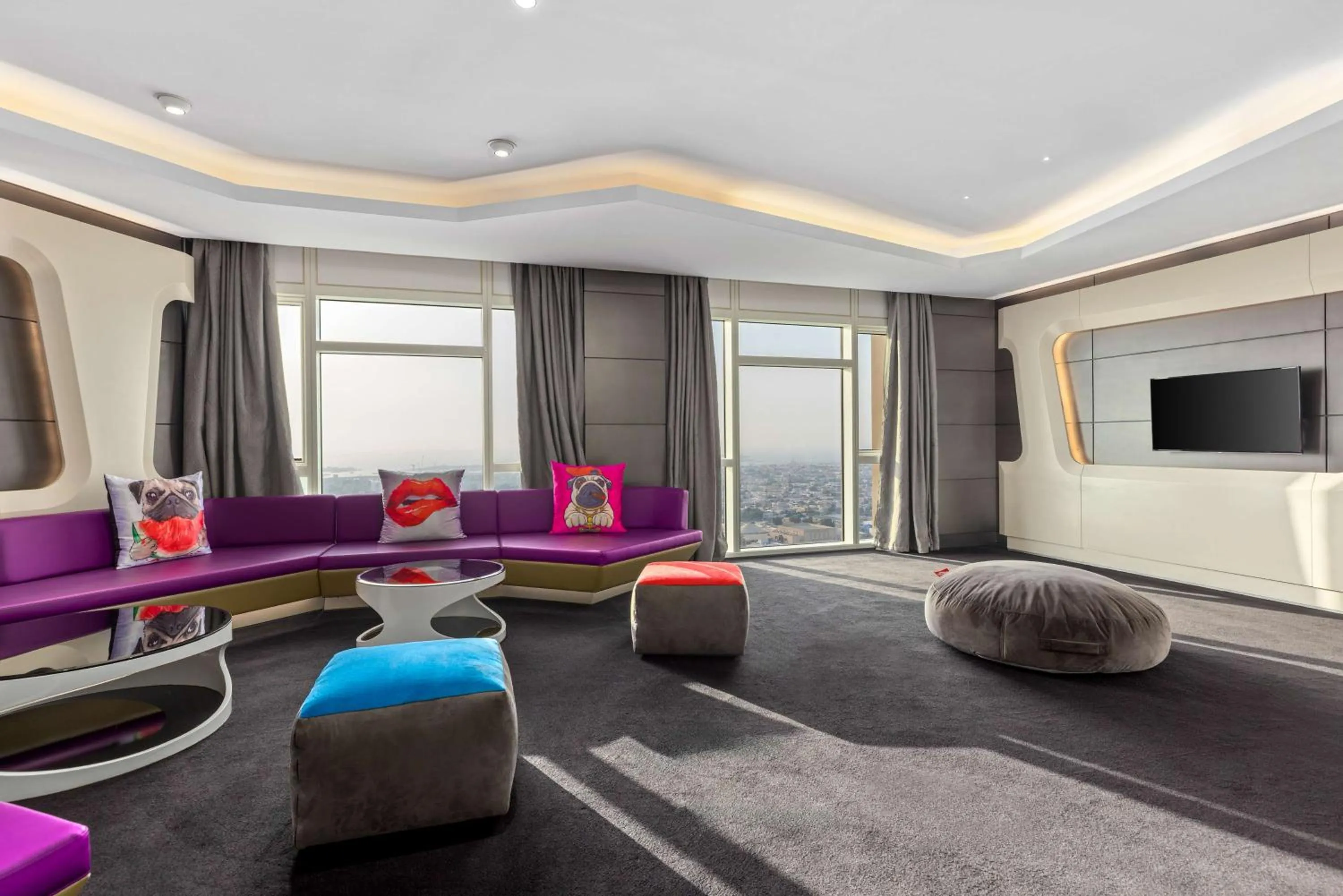 Living room in V Hotel Dubai, Curio Collection by Hilton