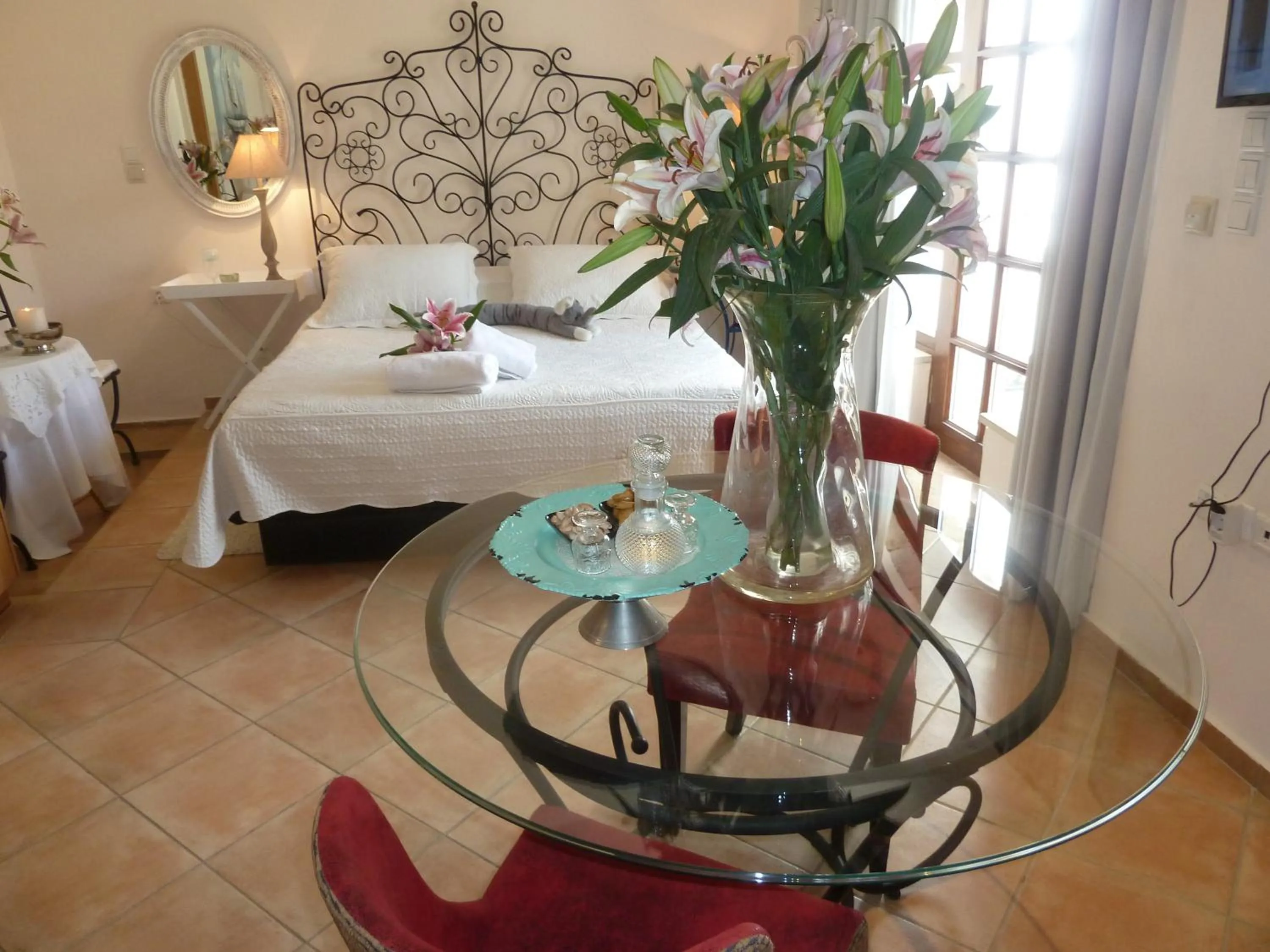 Dining area, Bed in Calergi Residence - Holidays in Crete