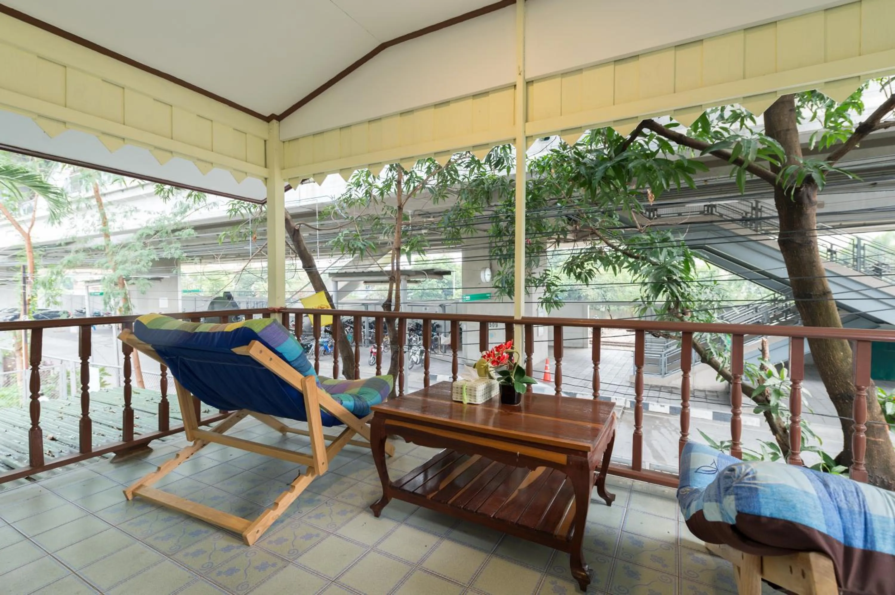 Balcony/Terrace in Nang Ta Yon @ Ban Thap Chang Hostel