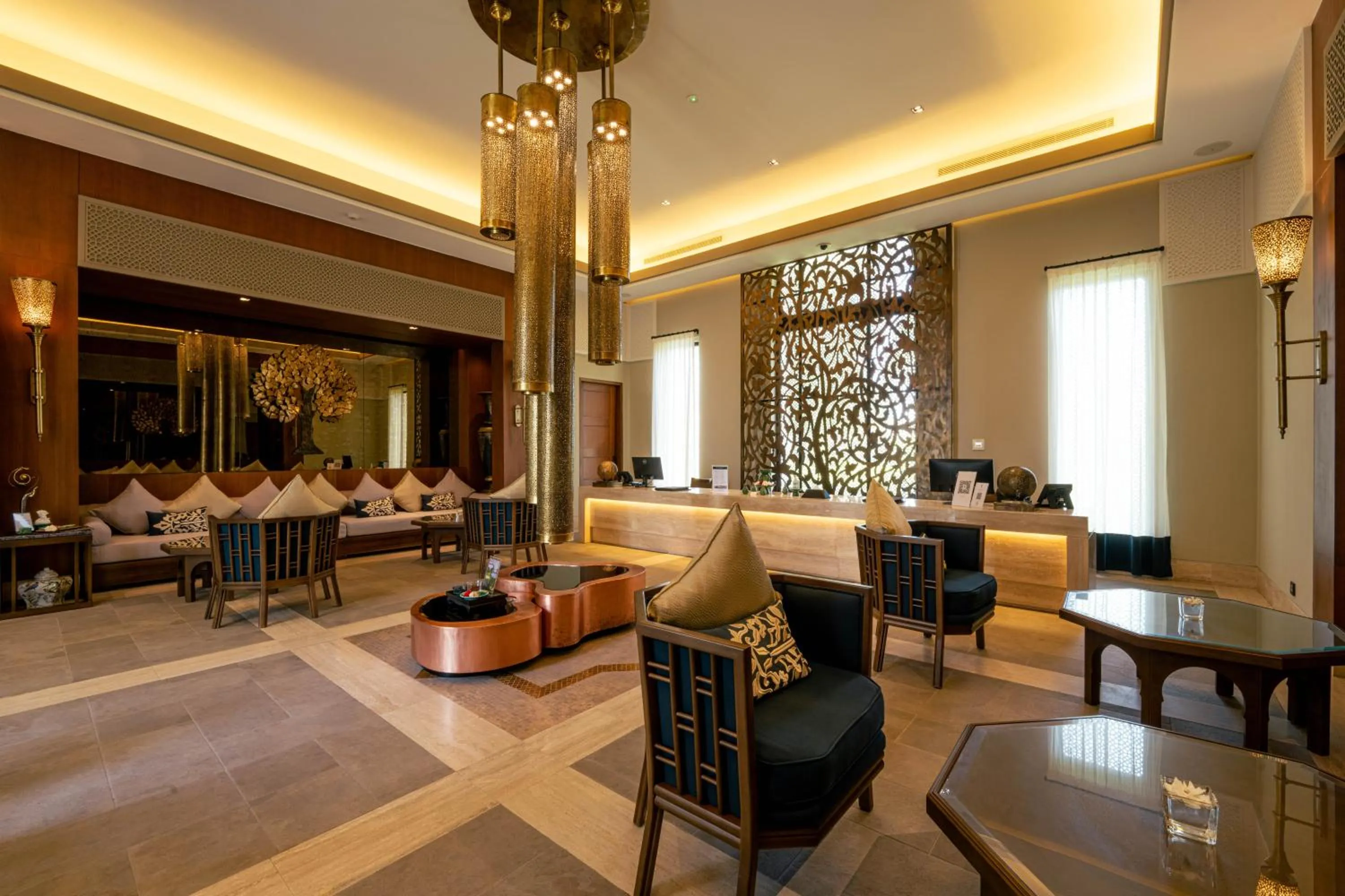 Seating area in Banyan Tree Tamouda Bay