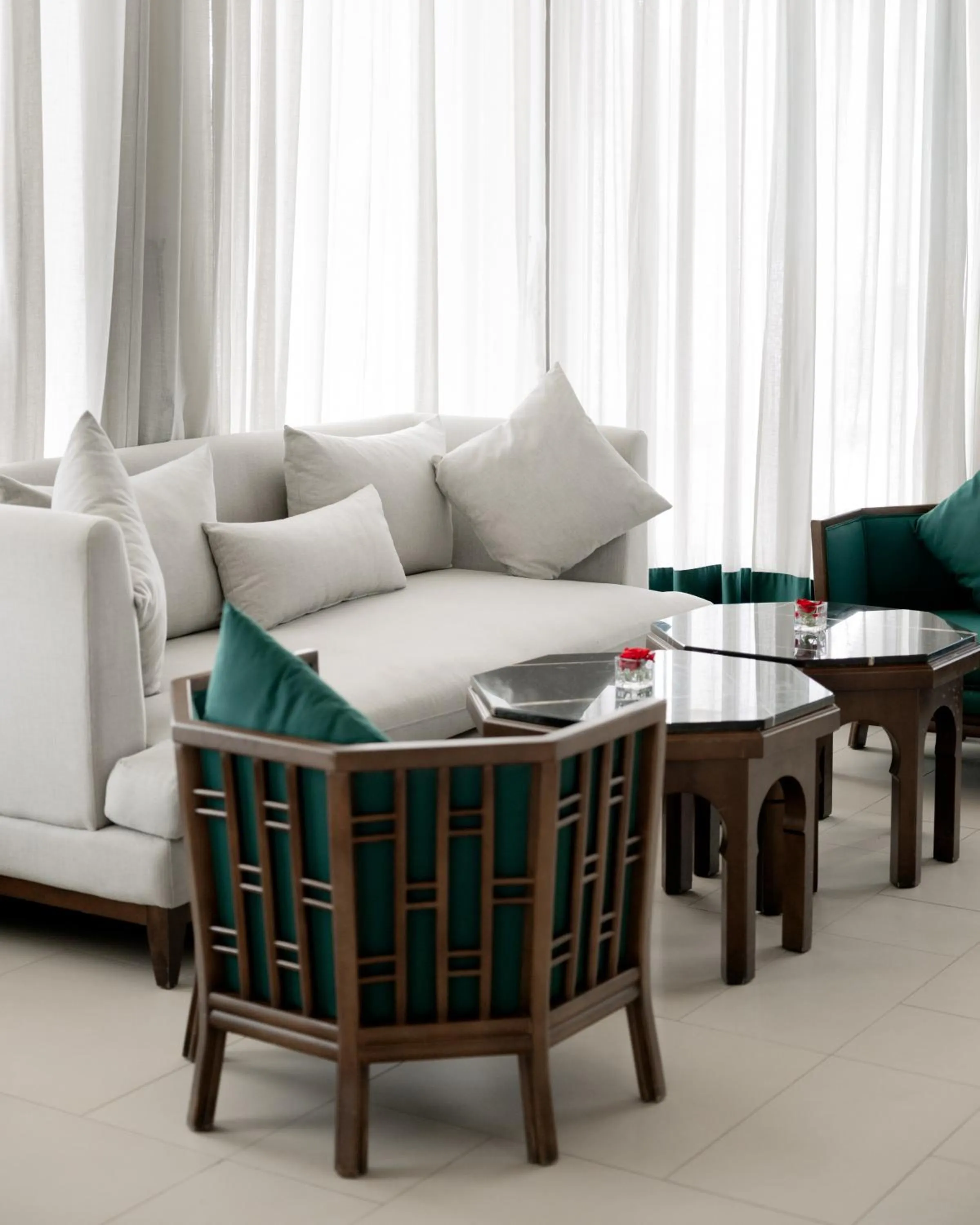 Seating area in Banyan Tree Tamouda Bay