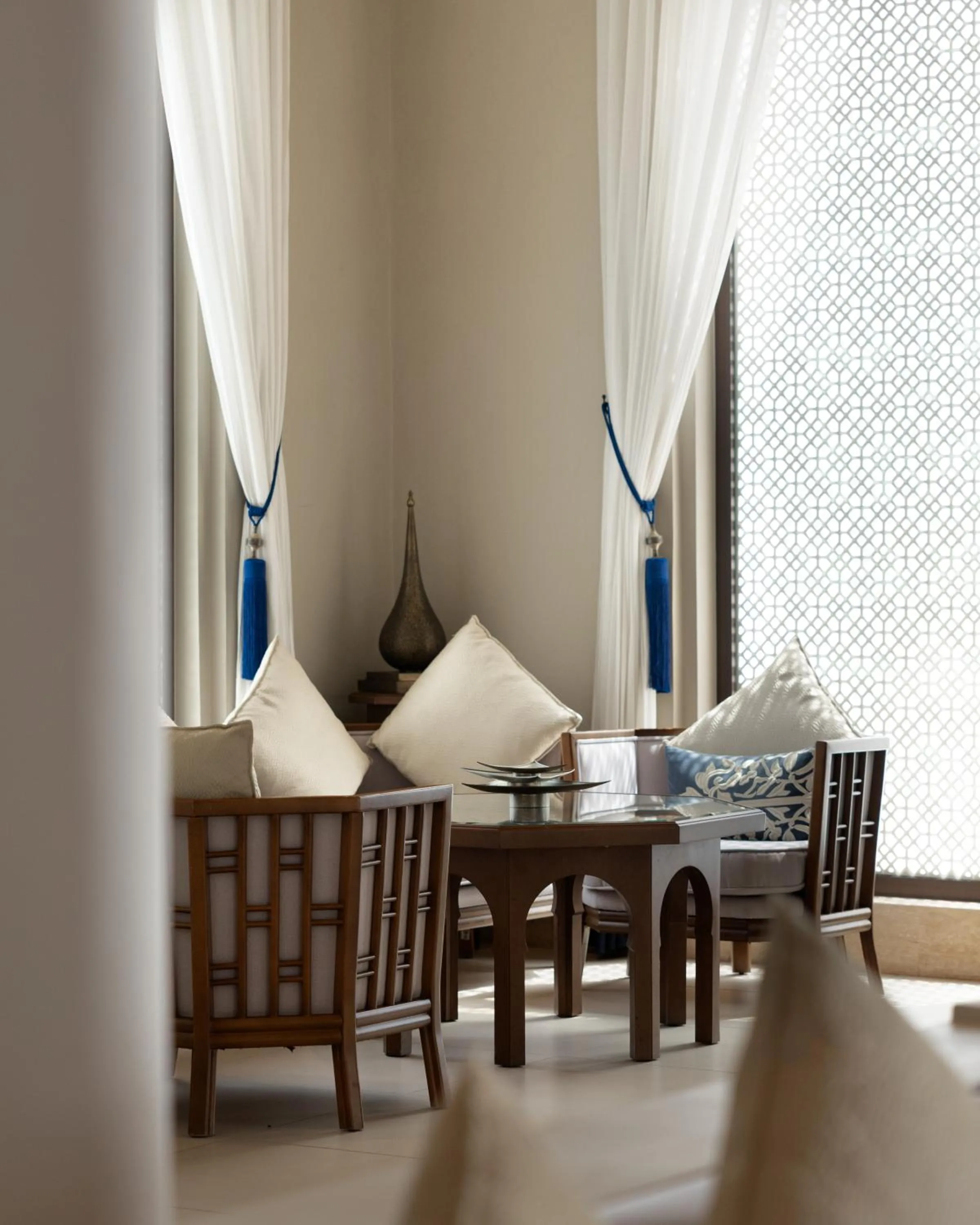 Seating area in Banyan Tree Tamouda Bay