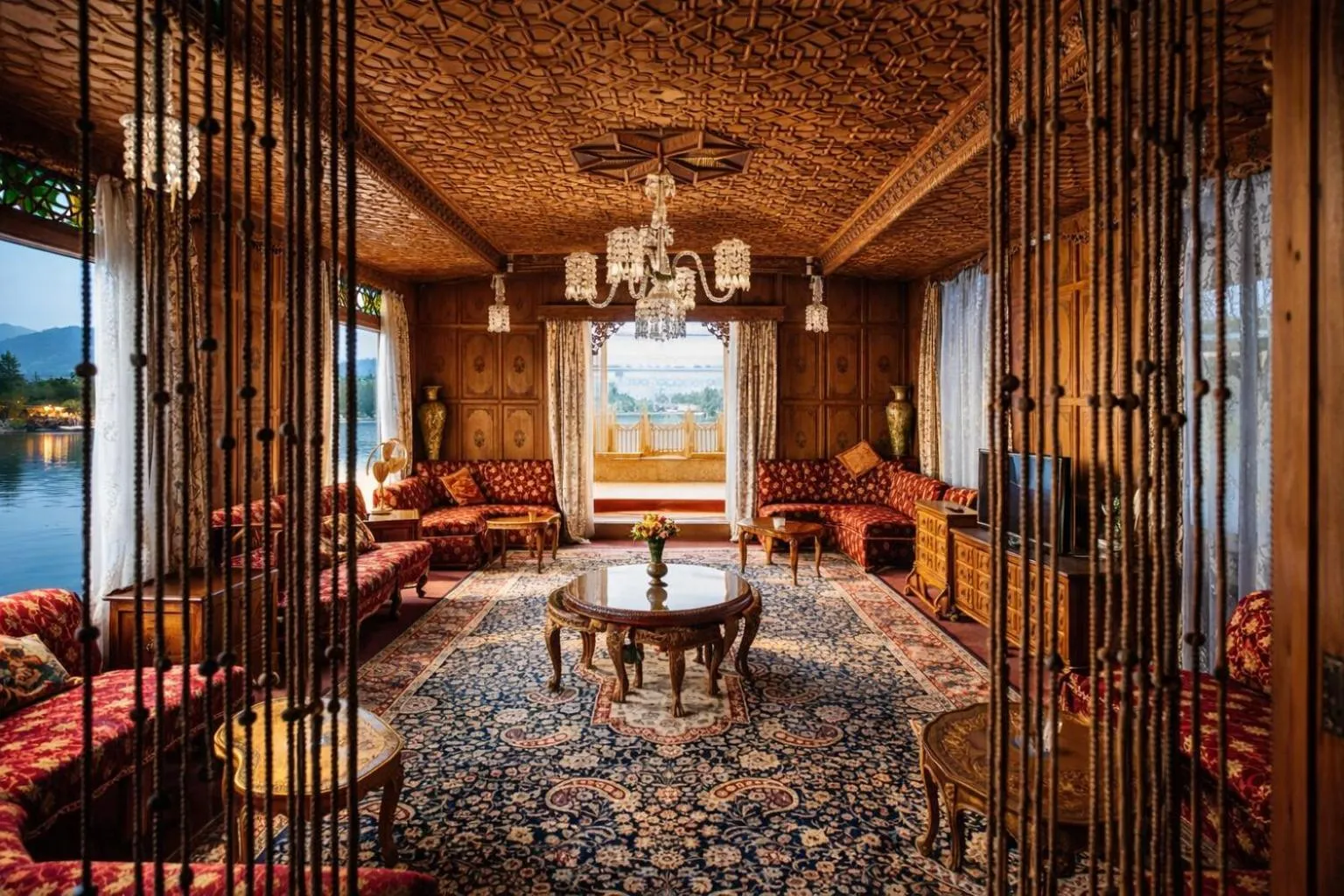 Seating area in Mascot Houseboats