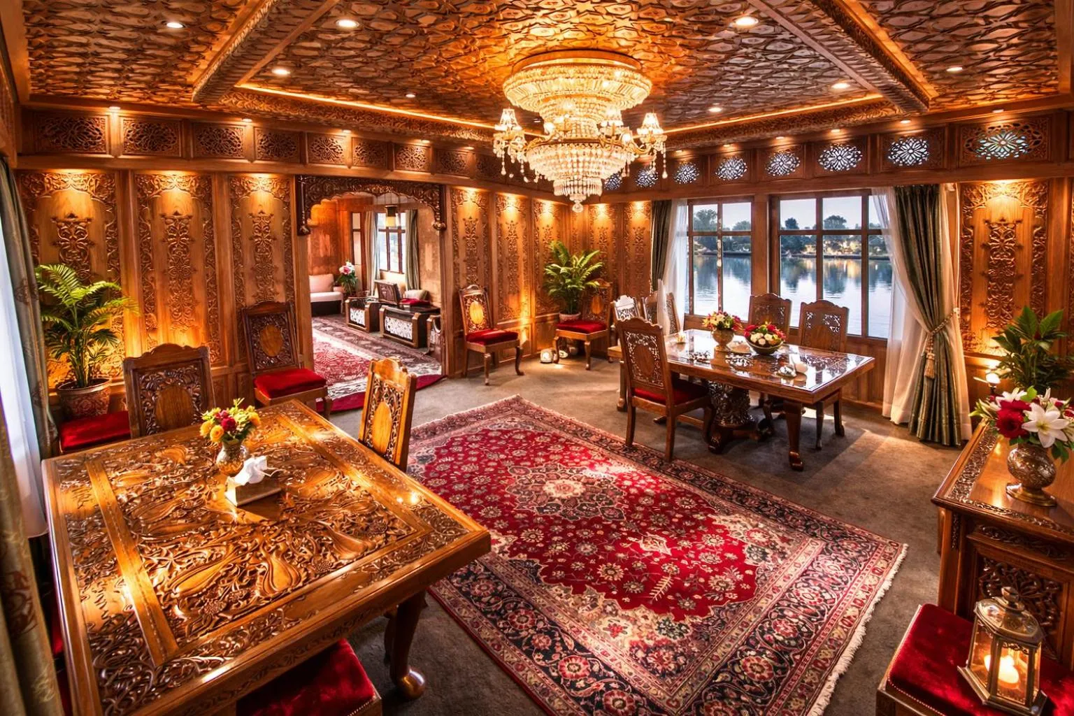 Dining area in Mascot Houseboats
