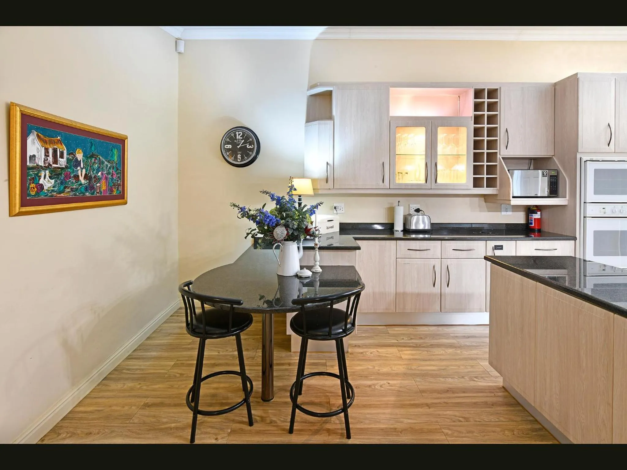 kitchen in Petit & Grande Plaisir luxury self-catering