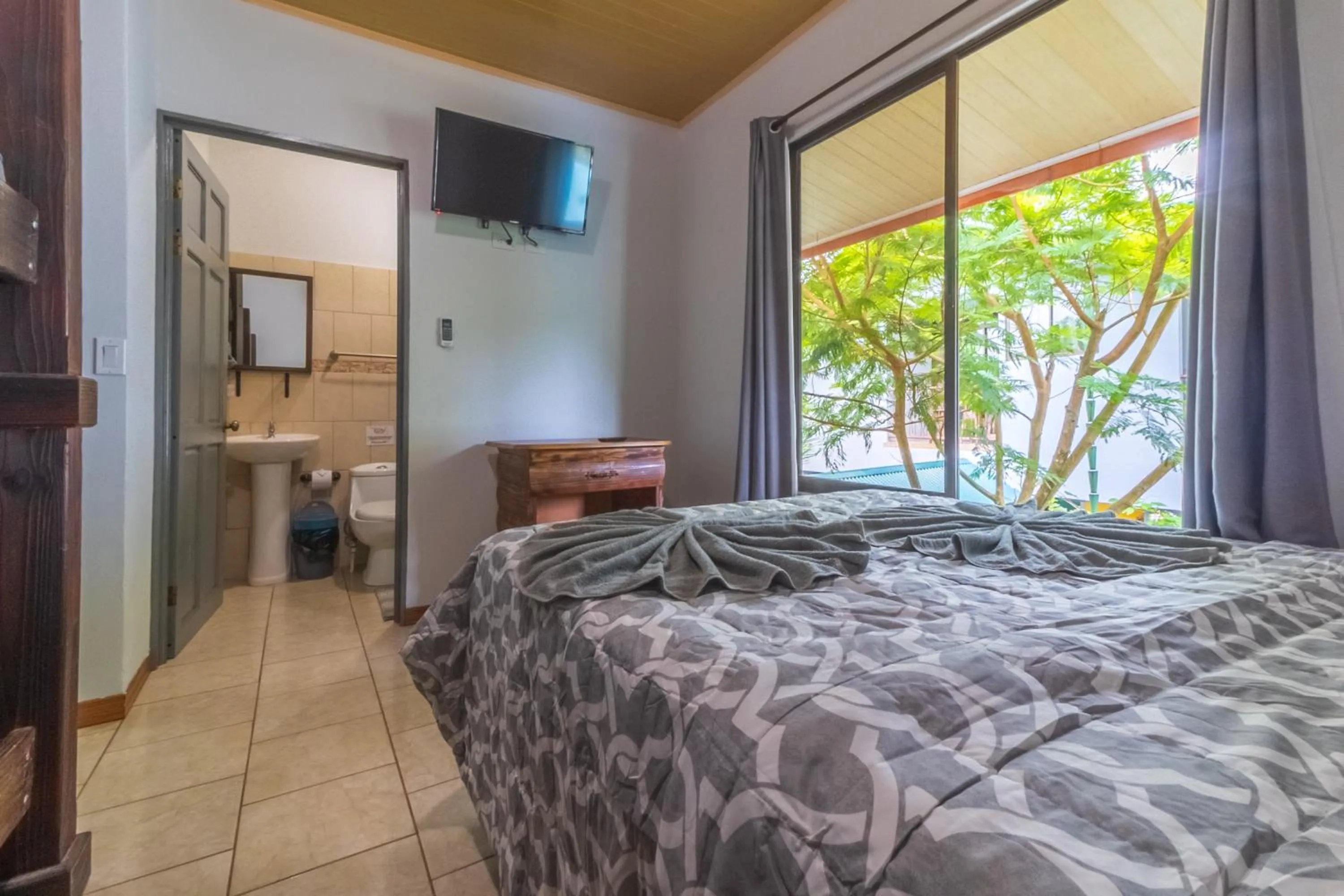 Bed in Hotel Cabinas el Tecal