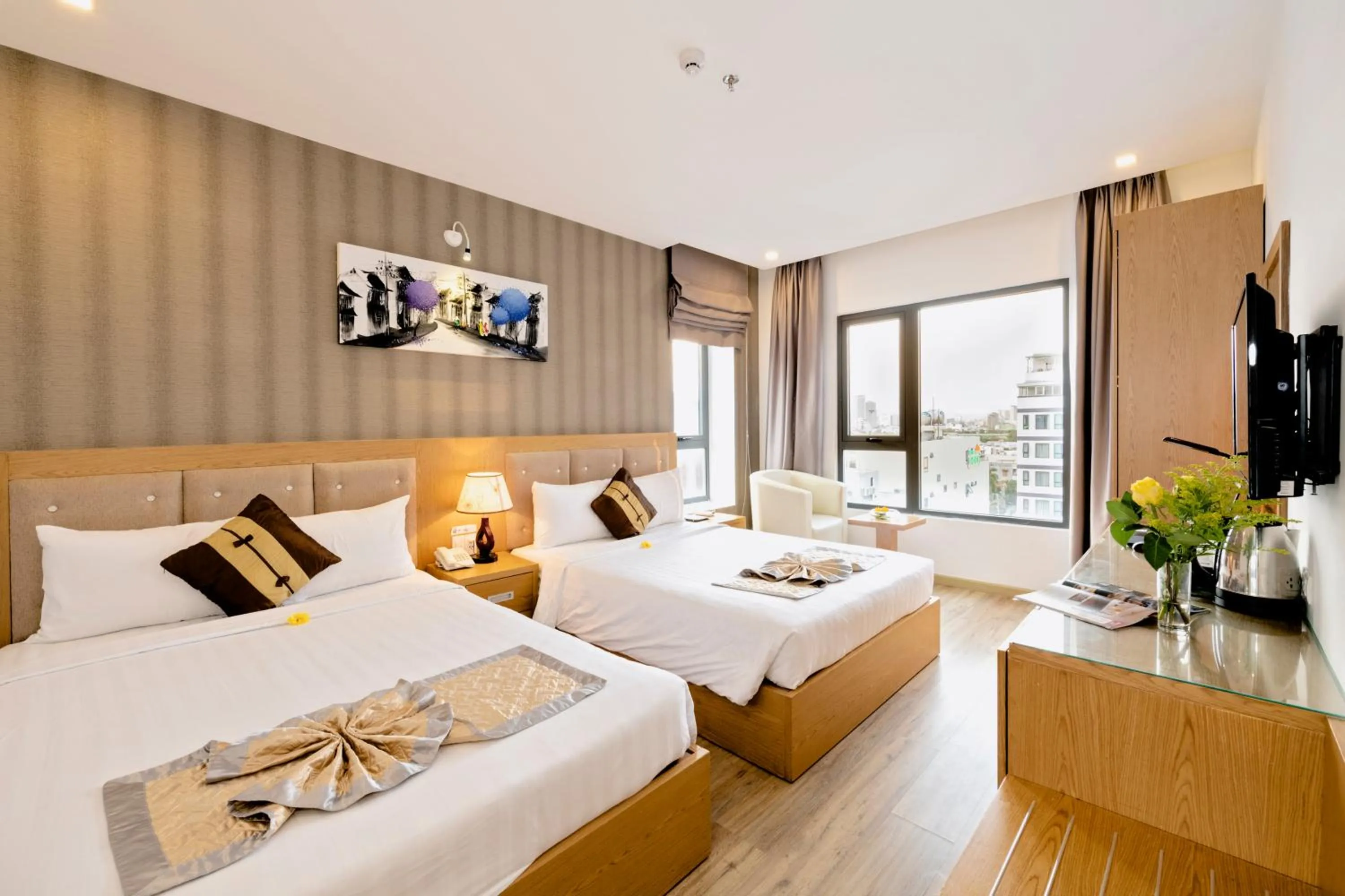 Bed in Helios Boutique Hotel & Spa