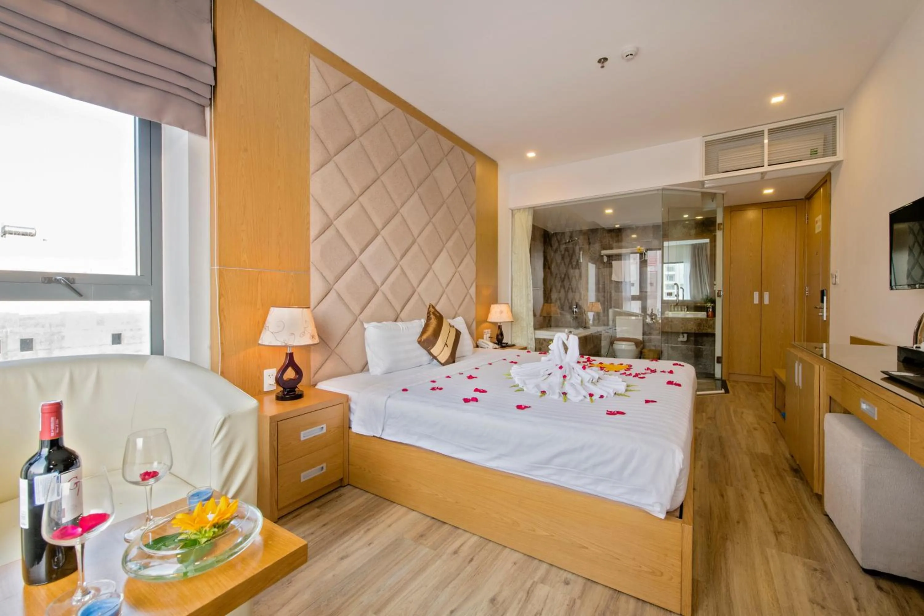 Bed in Helios Boutique Hotel & Spa