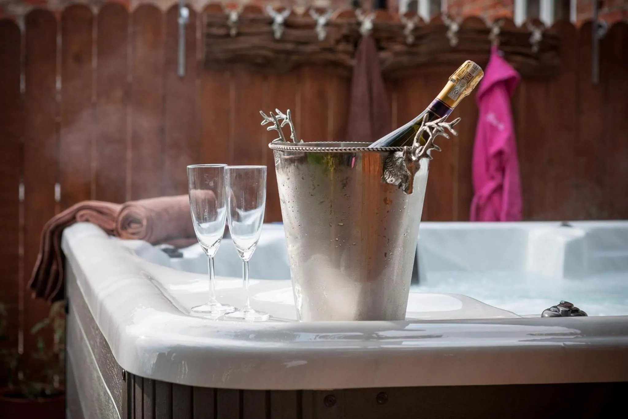 Pool view in Skipbridge Farm Cottages