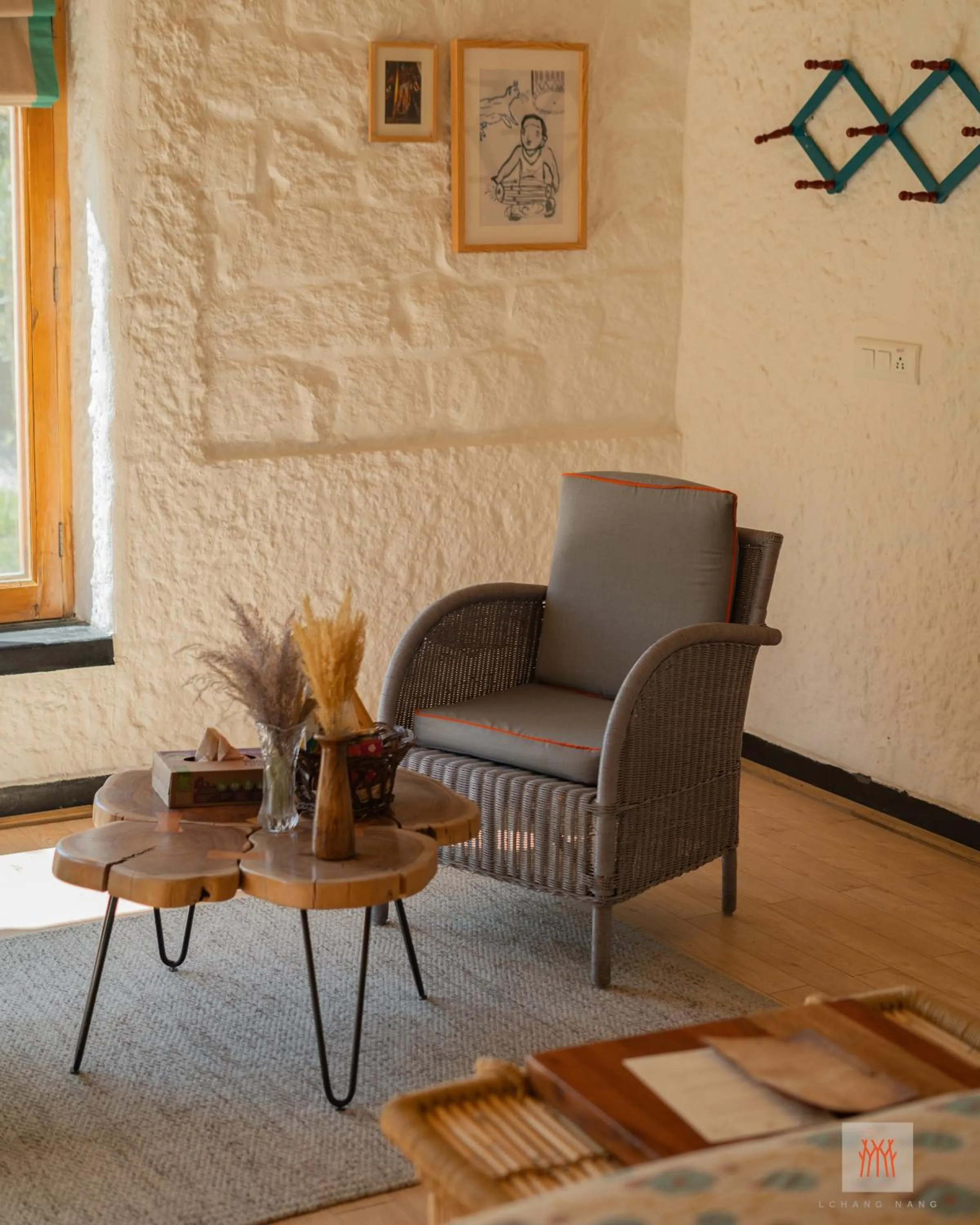 Seating area in Lchang Nang Retreat-THE HOUSE OF TREES-Nubra Valley