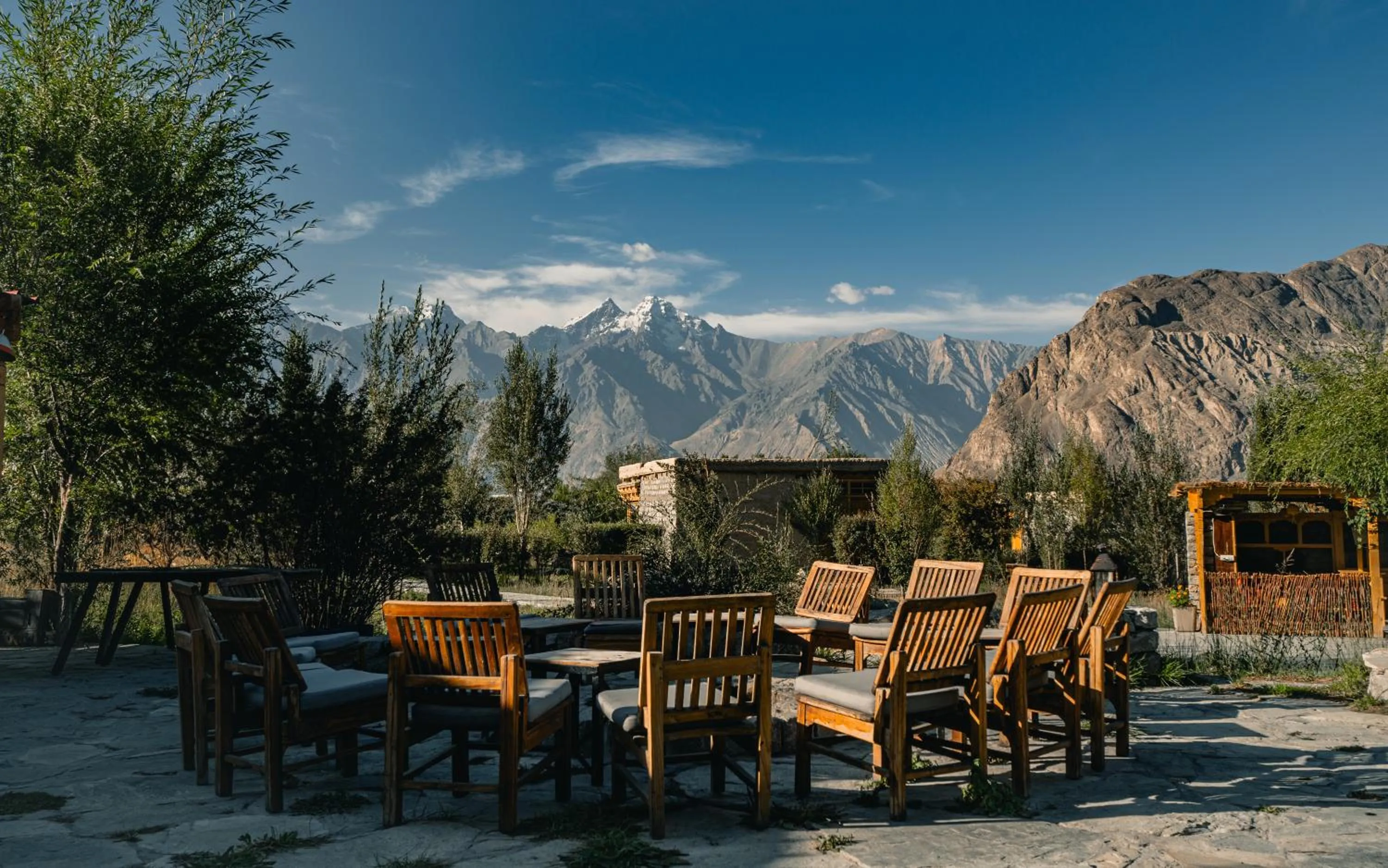Seating area in Lchang Nang Retreat-THE HOUSE OF TREES-Nubra Valley