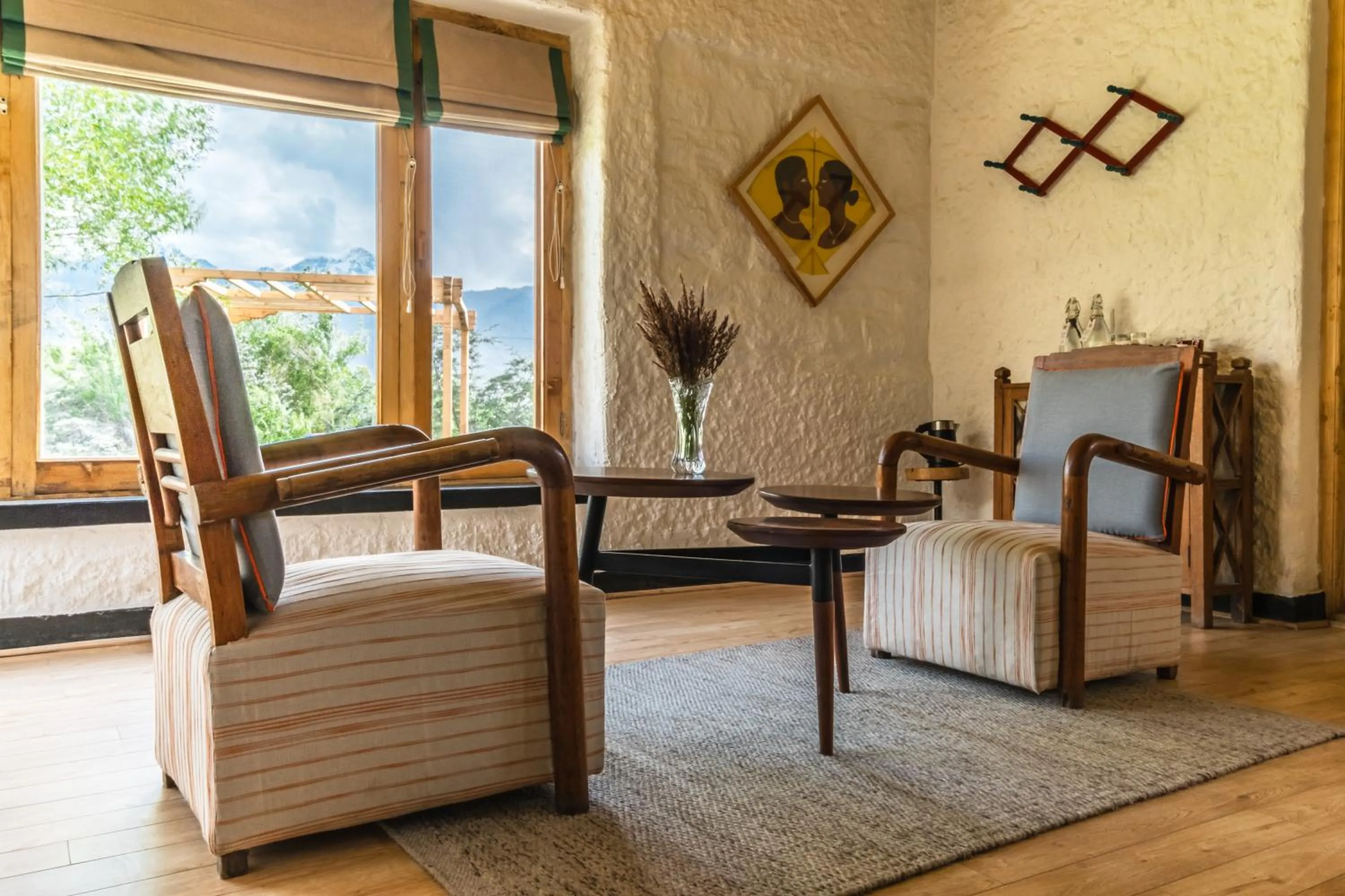 Seating area in Lchang Nang Retreat-THE HOUSE OF TREES-Nubra Valley