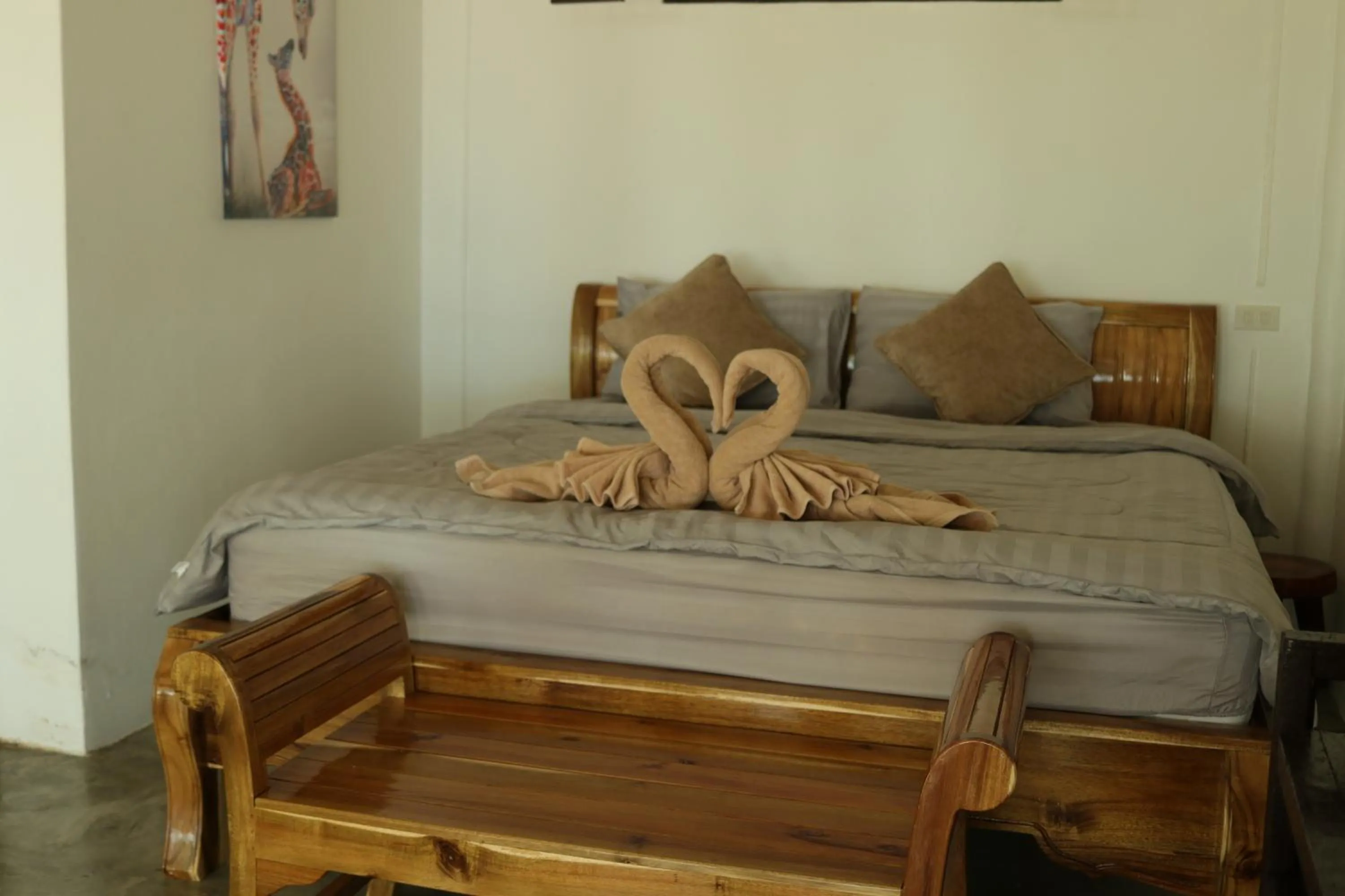 Bed in Mumsa Beach Resort & Restaurant