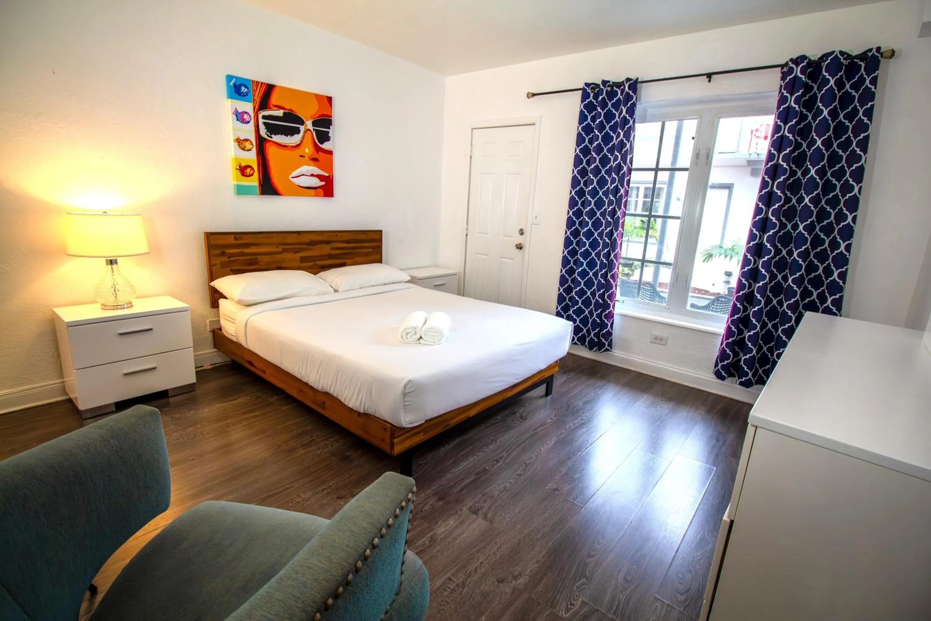 Bed in Courtyard Apartments Part of the Oasis Casita Collection