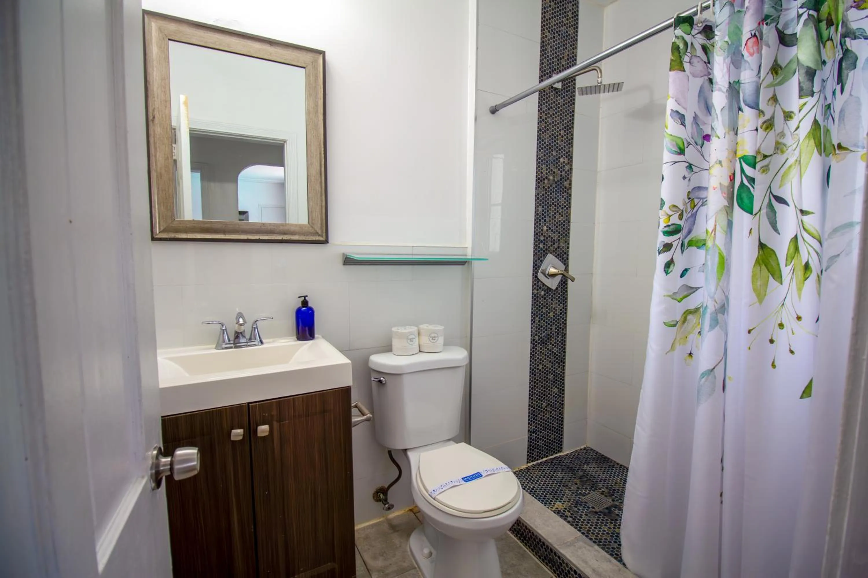Shower in Courtyard Apartments Part of the Oasis Casita Collection