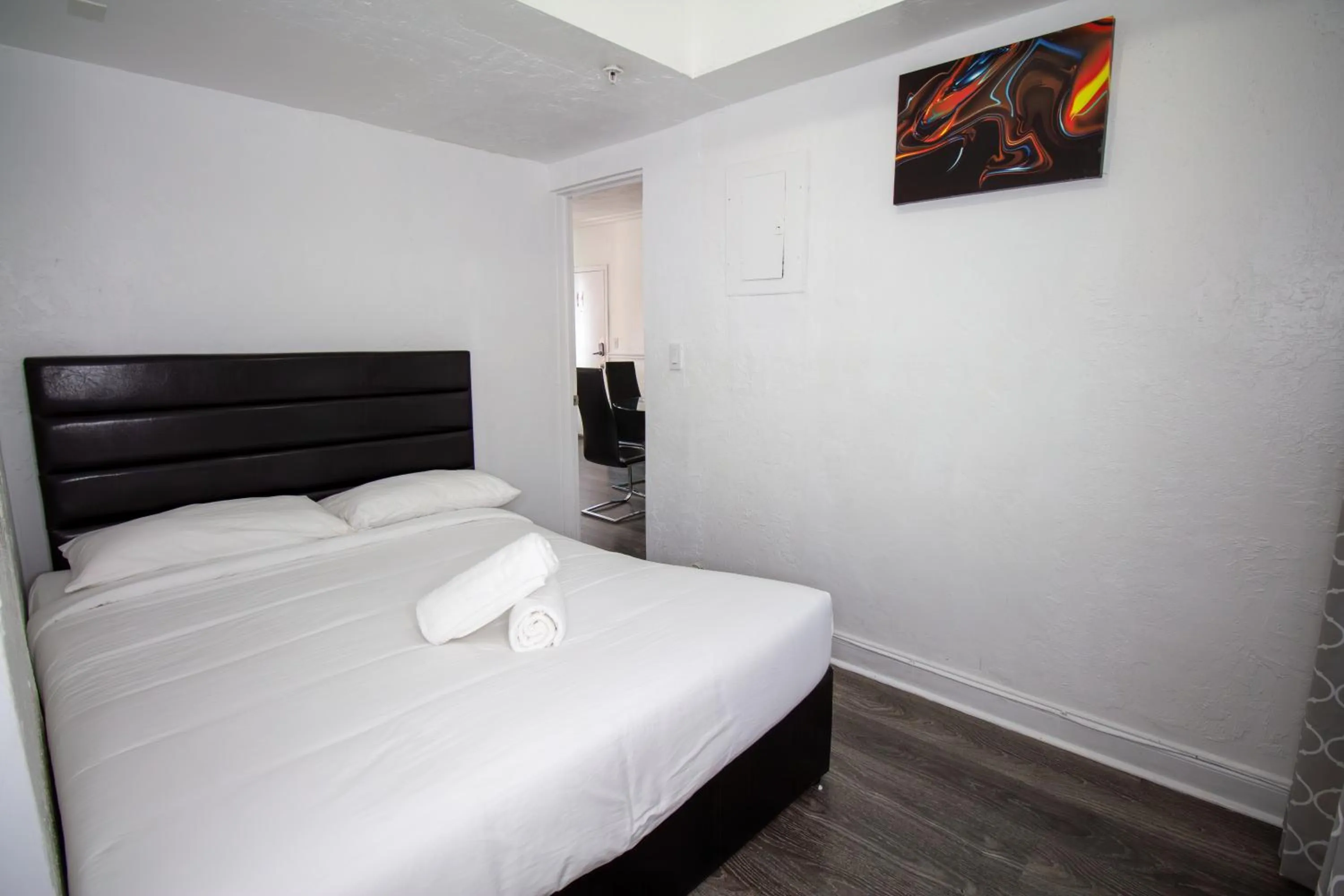 Bed in Courtyard Apartments Part of the Oasis Casita Collection