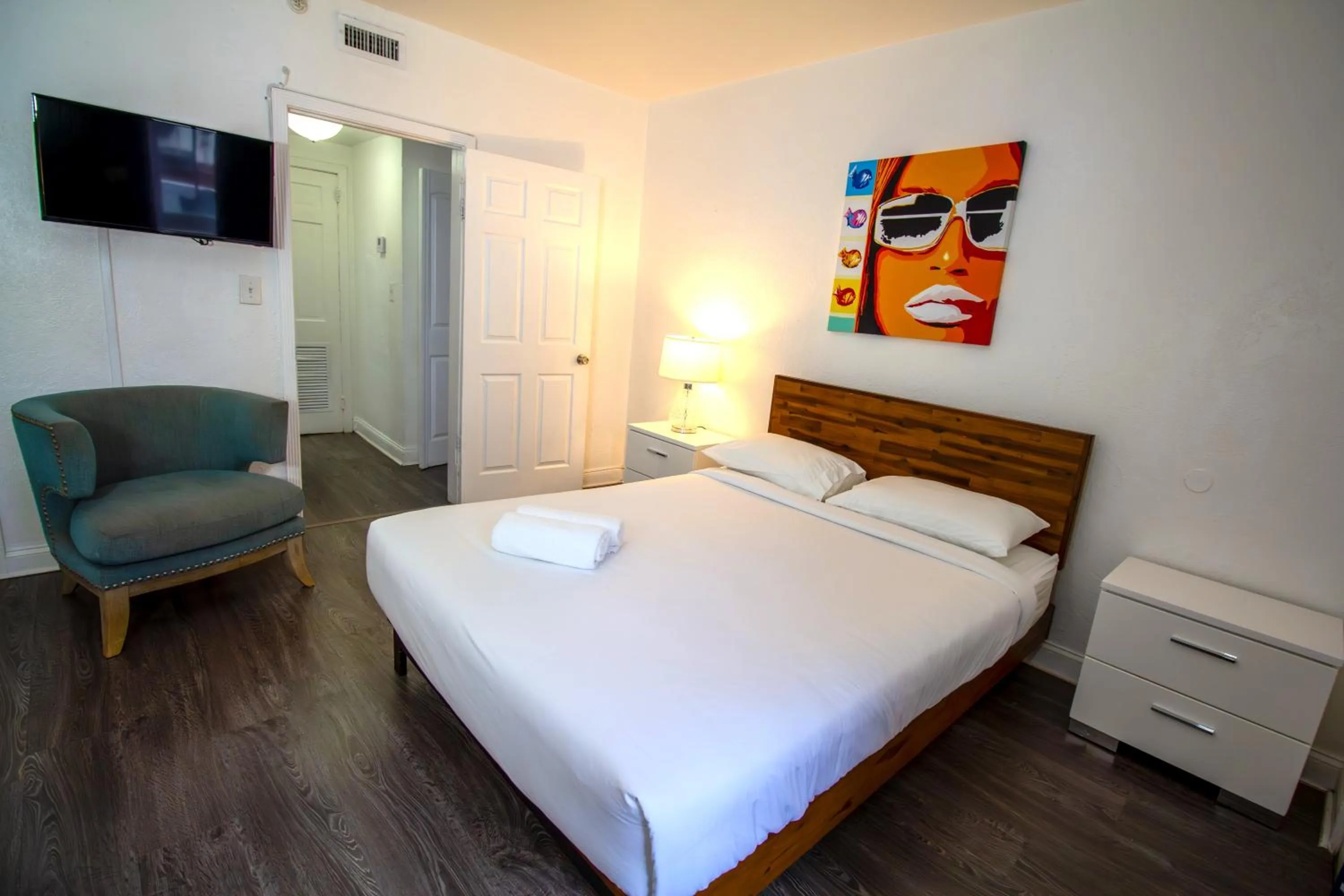 Bed in Courtyard Apartments Part of the Oasis Casita Collection