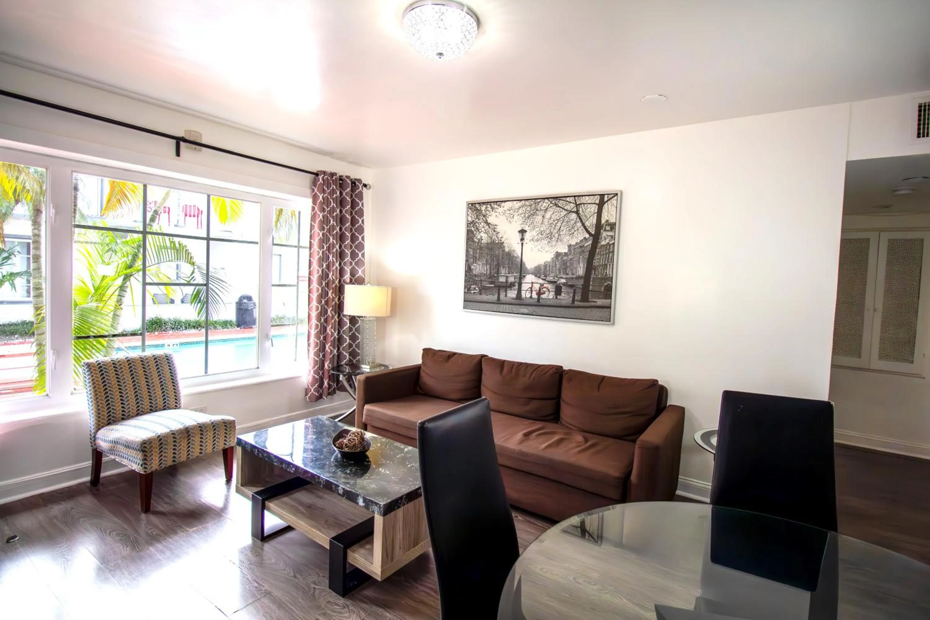 Living room in Courtyard Apartments Part of the Oasis Casita Collection