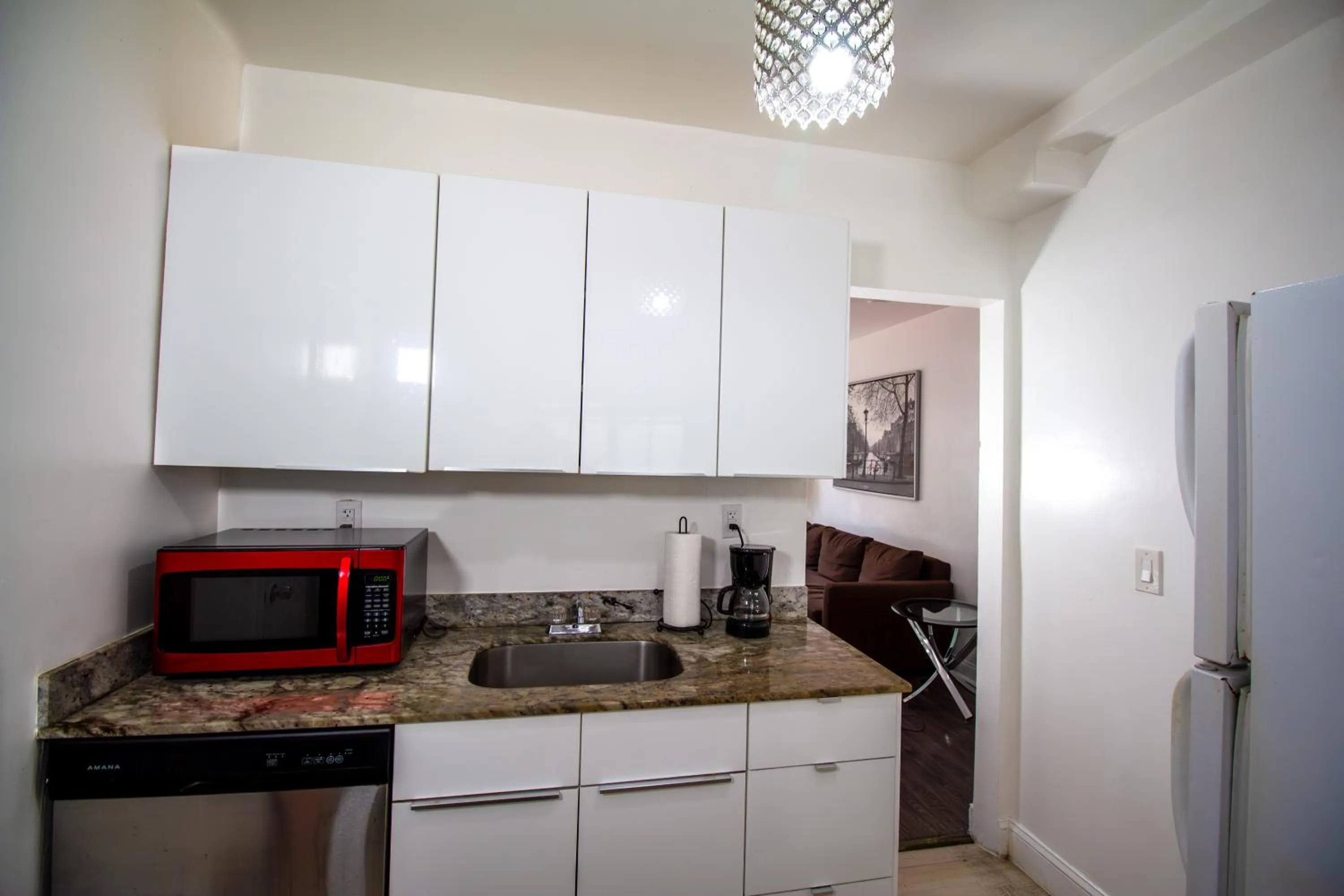 Kitchen or kitchenette in Courtyard Apartments Part of the Oasis Casita Collection