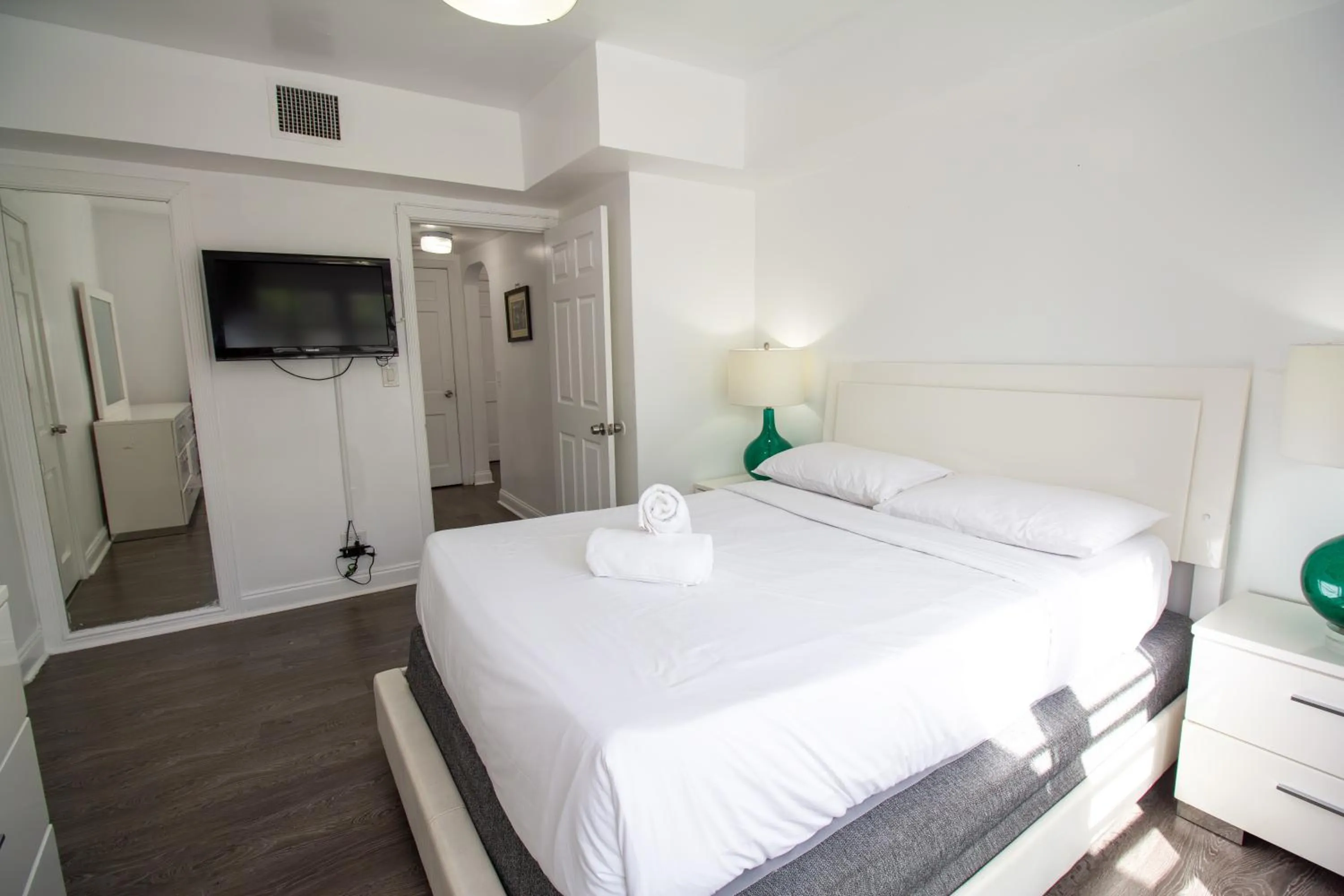 Bed in Courtyard Apartments Part of the Oasis Casita Collection