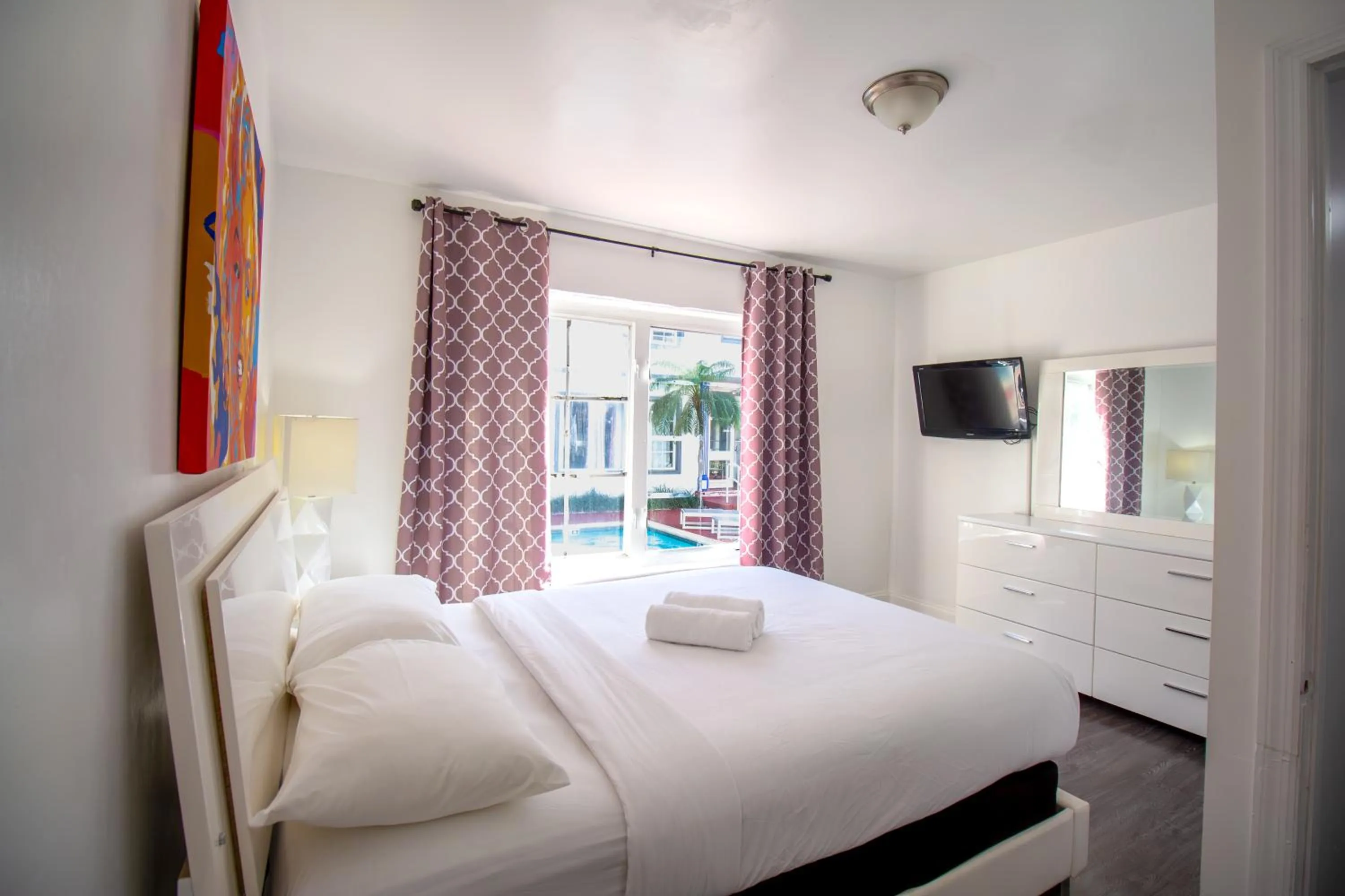 Bed in Courtyard Apartments Part of the Oasis Casita Collection