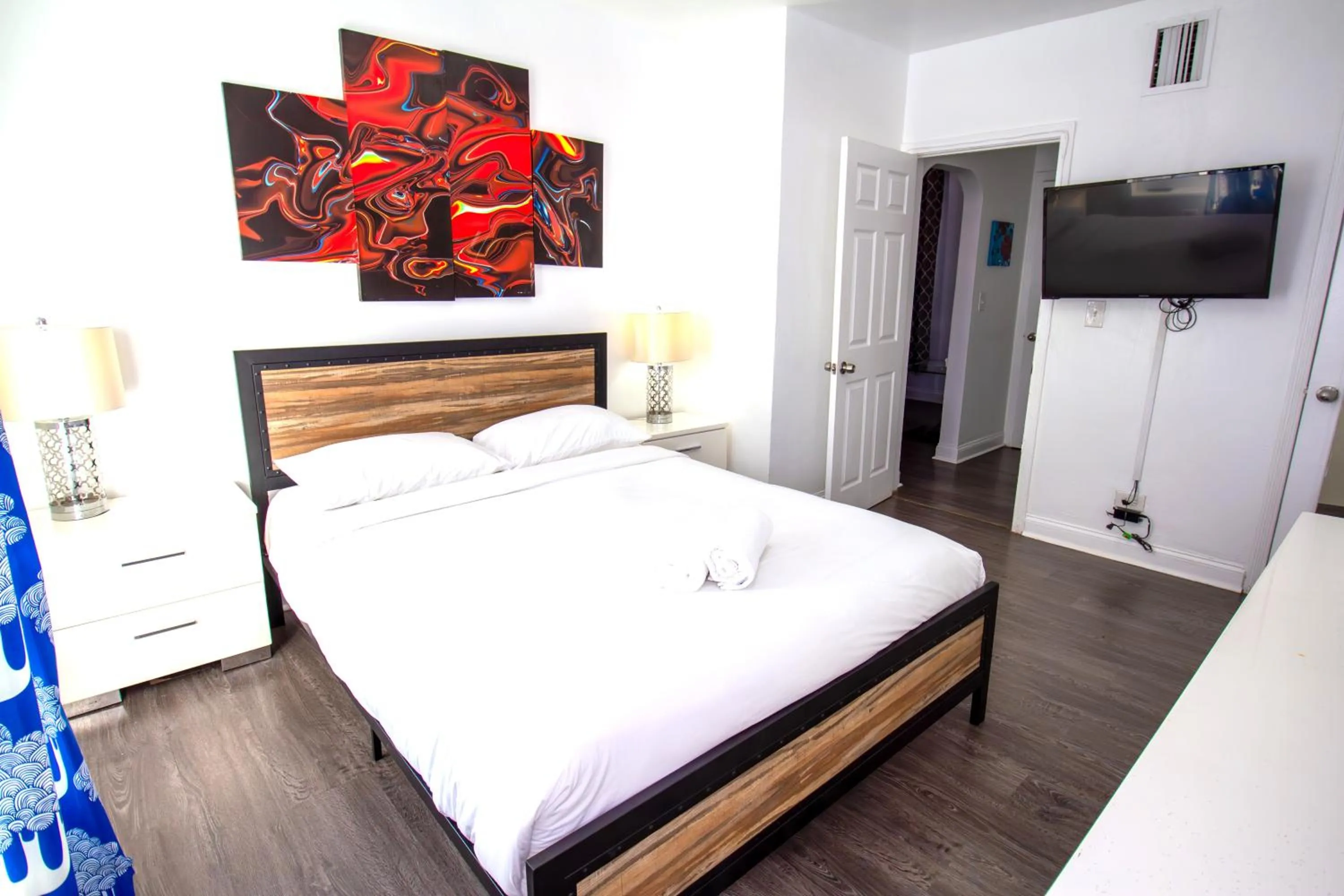 Bed in Courtyard Apartments Part of the Oasis Casita Collection