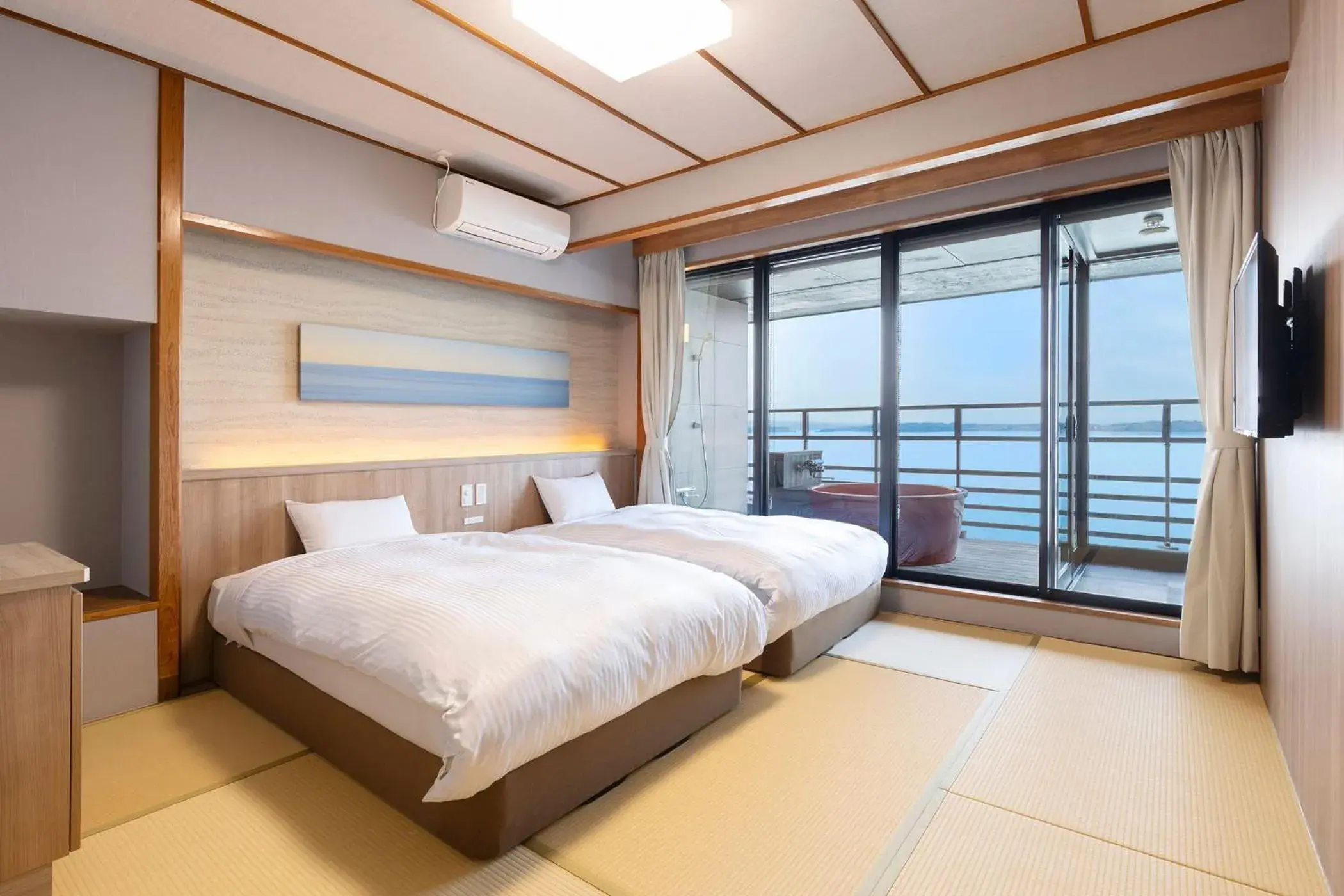 Standard Japanese-Style Twin Bed with Private OpenAir Bath - Non-Smoking - Shower Only in TAOYA Wakura Standard Japanese-Style Twin Bed with Private OpenAir Bath - Non-Smoking - Shower Only in TAOYA Wakura