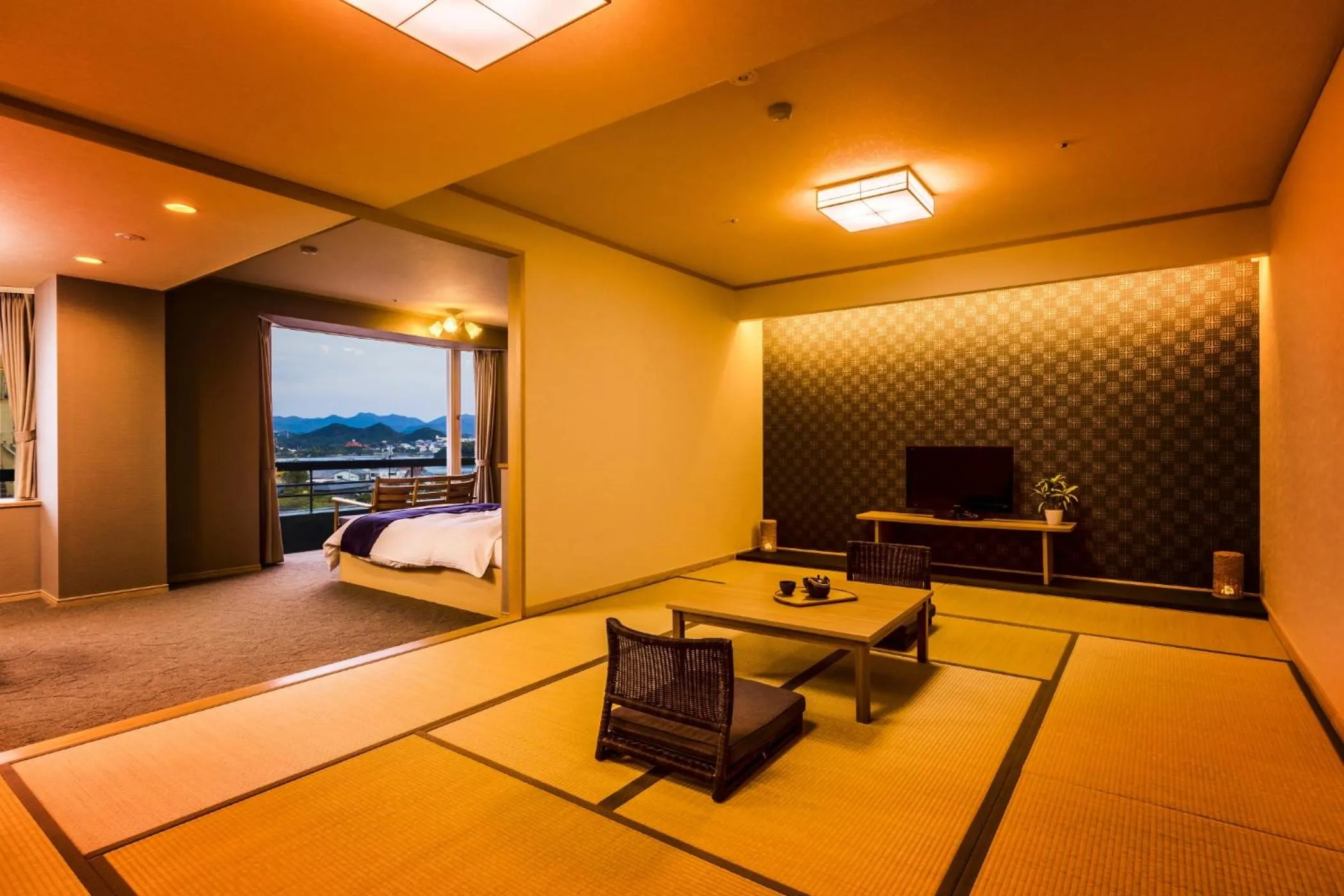 Photo of the whole room, Bed in Ooedo Onsen Monogatari Premium Shirahama Gyoen
