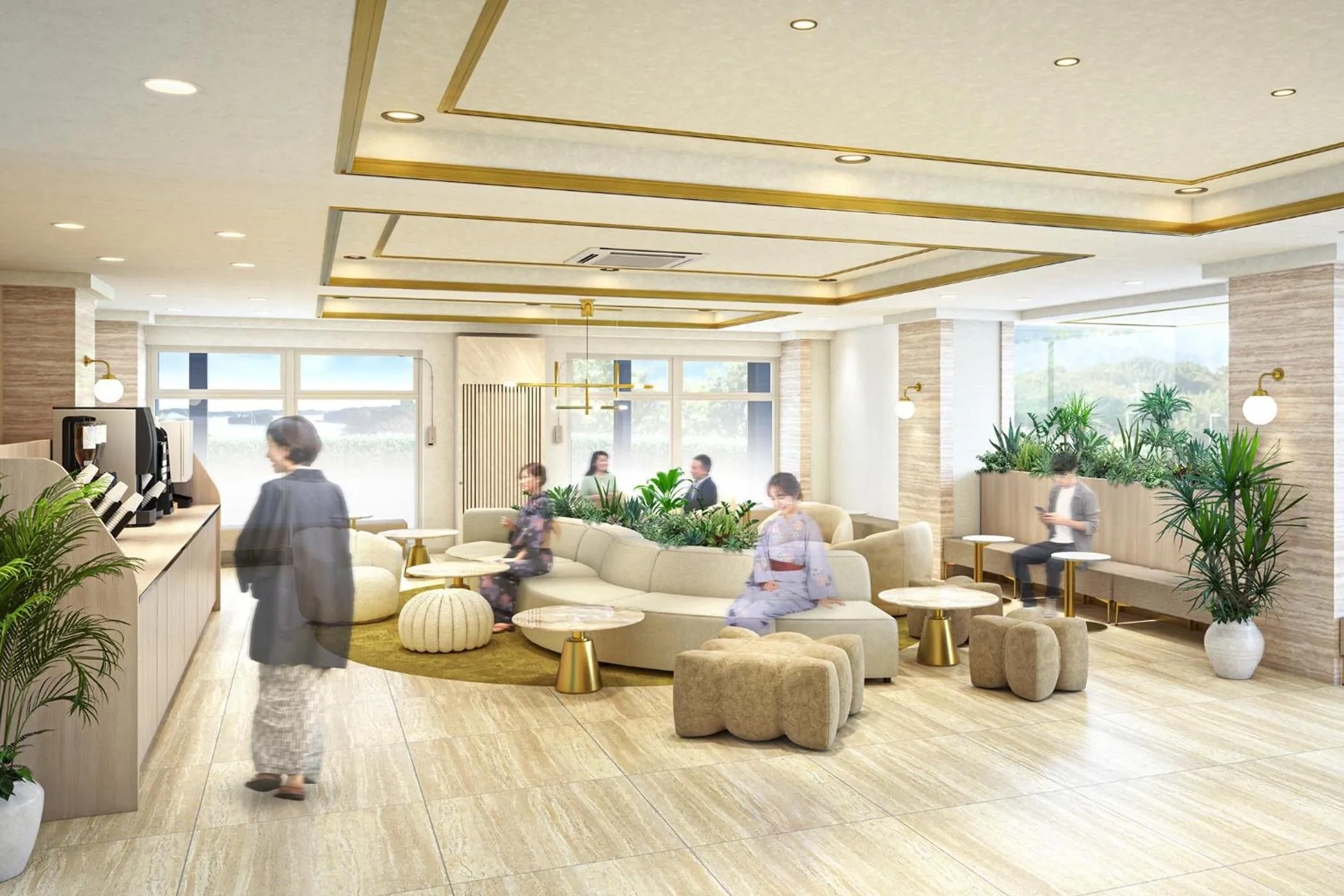 Lounge or bar in Ooedo Onsen Monogatari Premium Shima Saichoraku