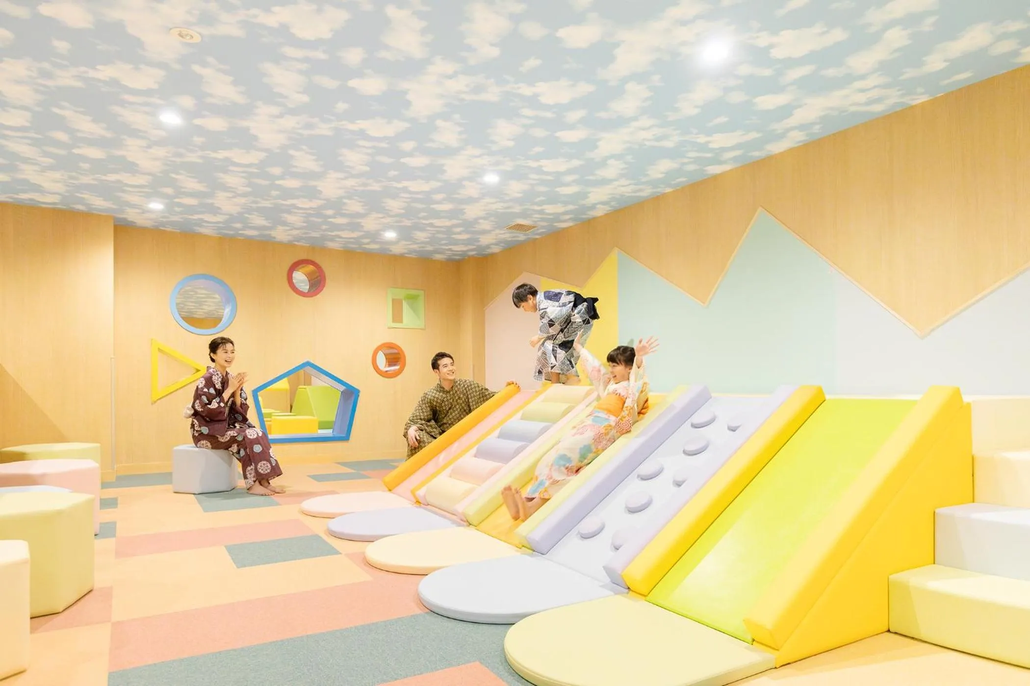 children in Ooedo Onsen Monogatari Premium Yamanaka Grand Hotel