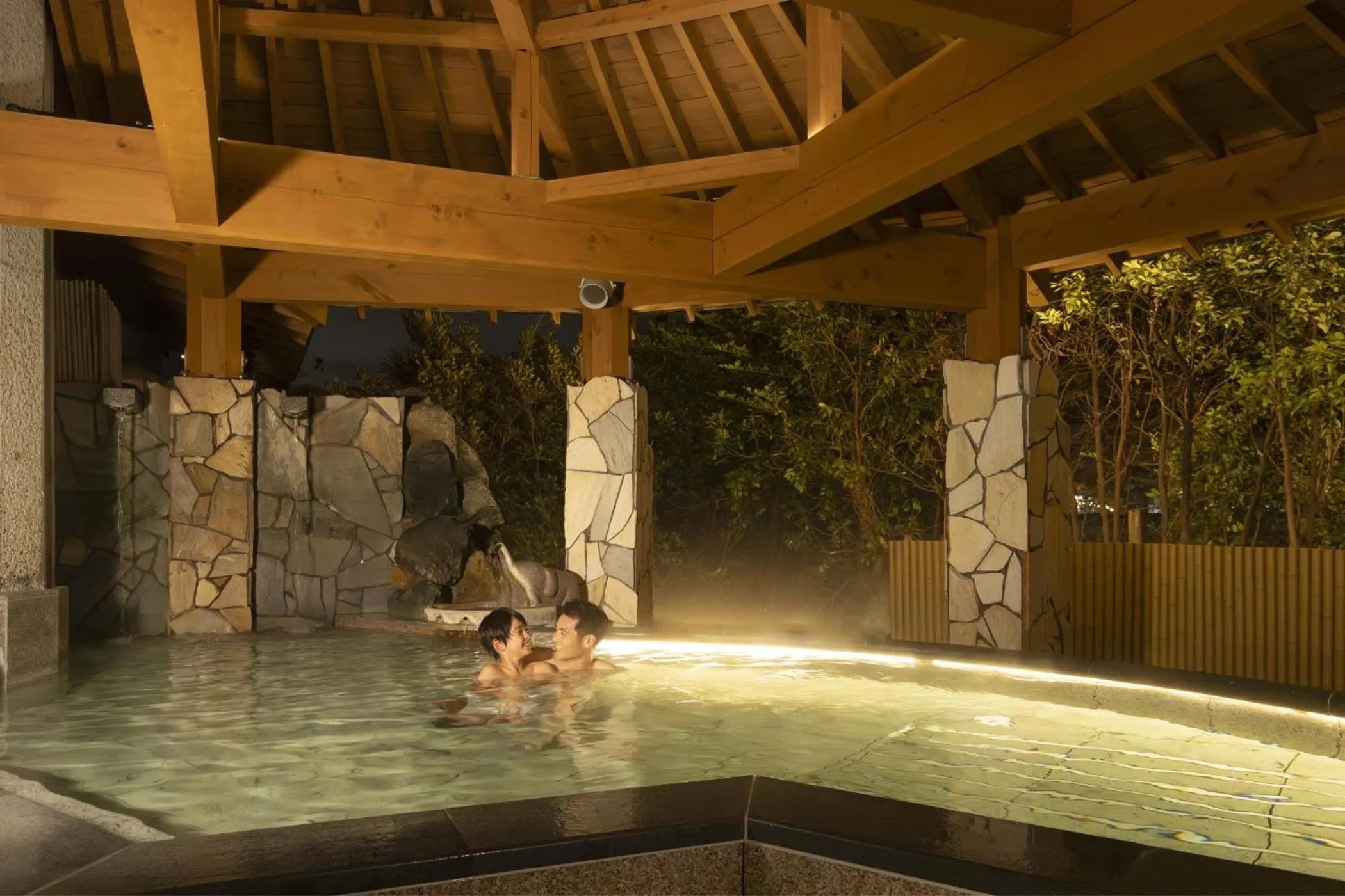Open Air Bath in Ooedo Onsen Monogatari Premium Kaga Maruya