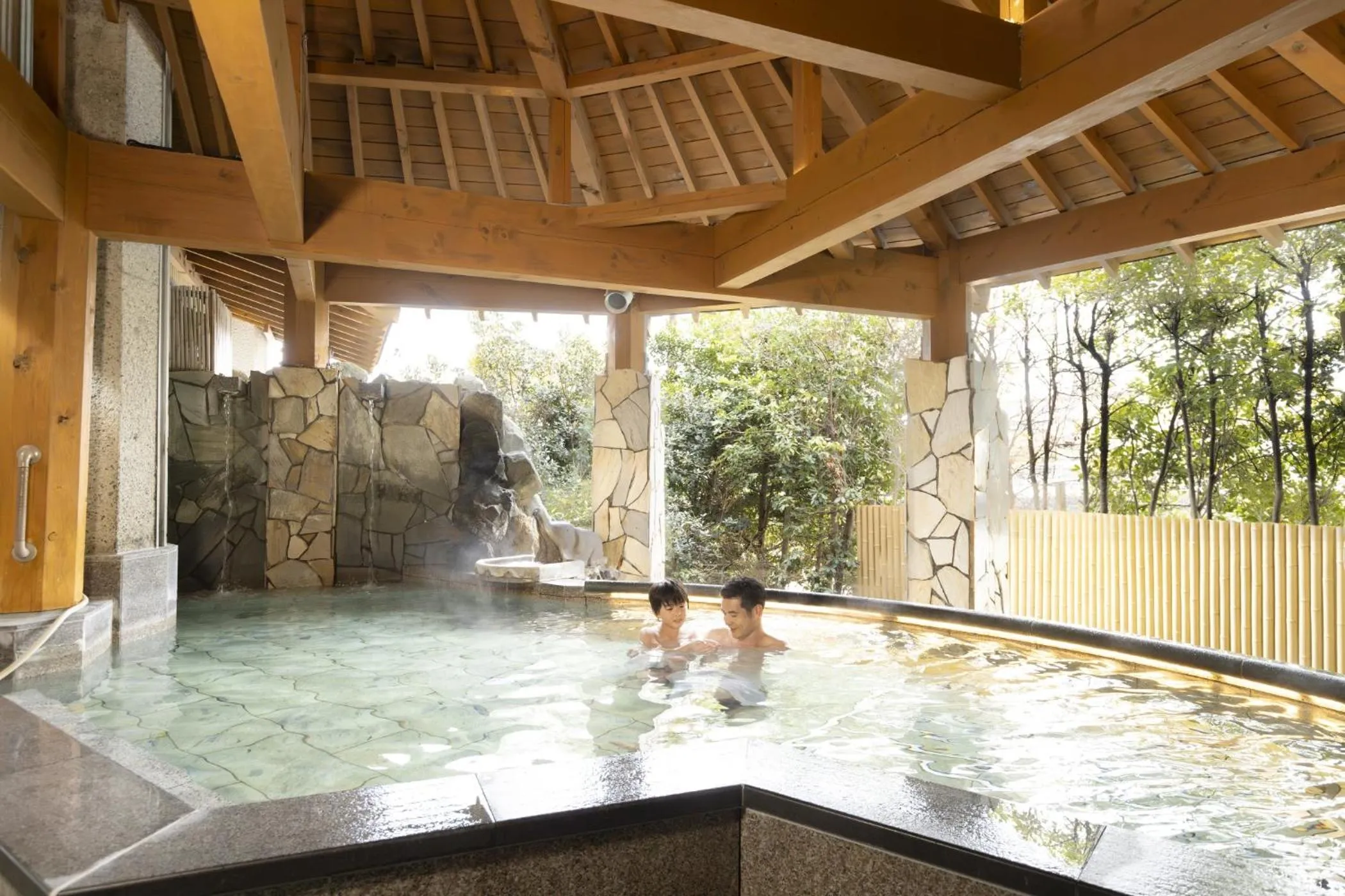 Open Air Bath in Ooedo Onsen Monogatari Premium Kaga Maruya