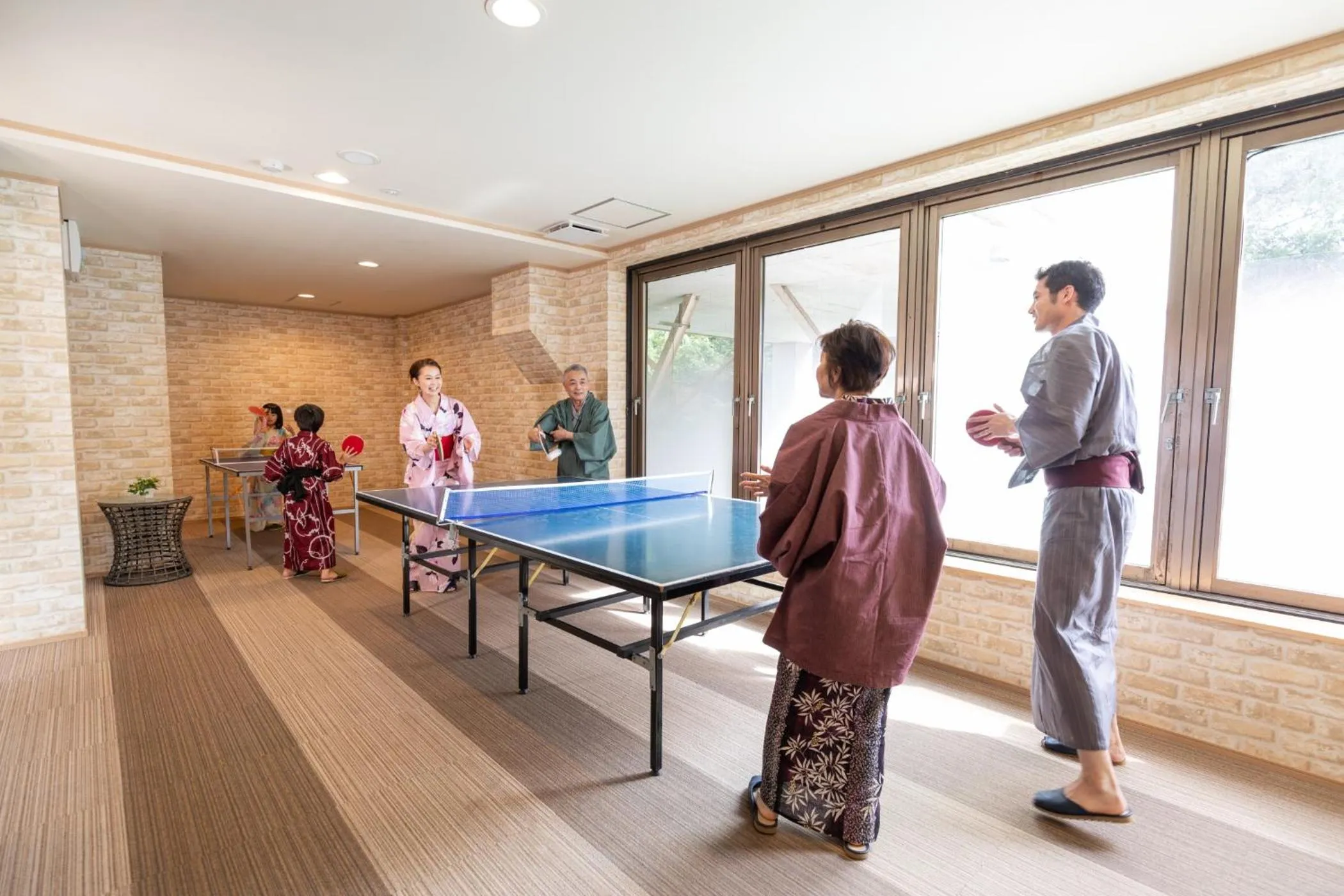 Table tennis in Ooedo Onsen Monogatari Yamanaka Saichoraku