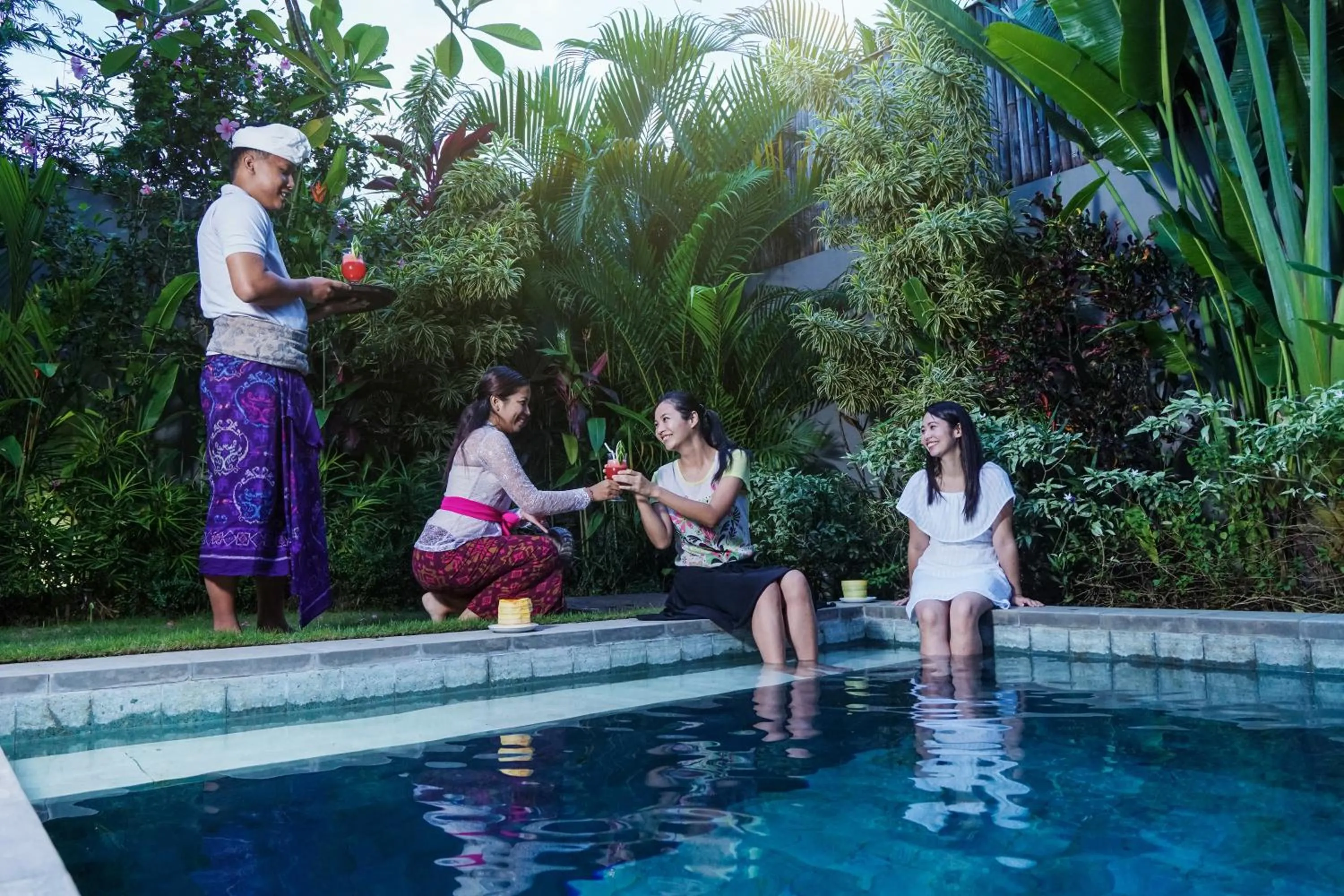group of guests in Desa Di Bali Villas