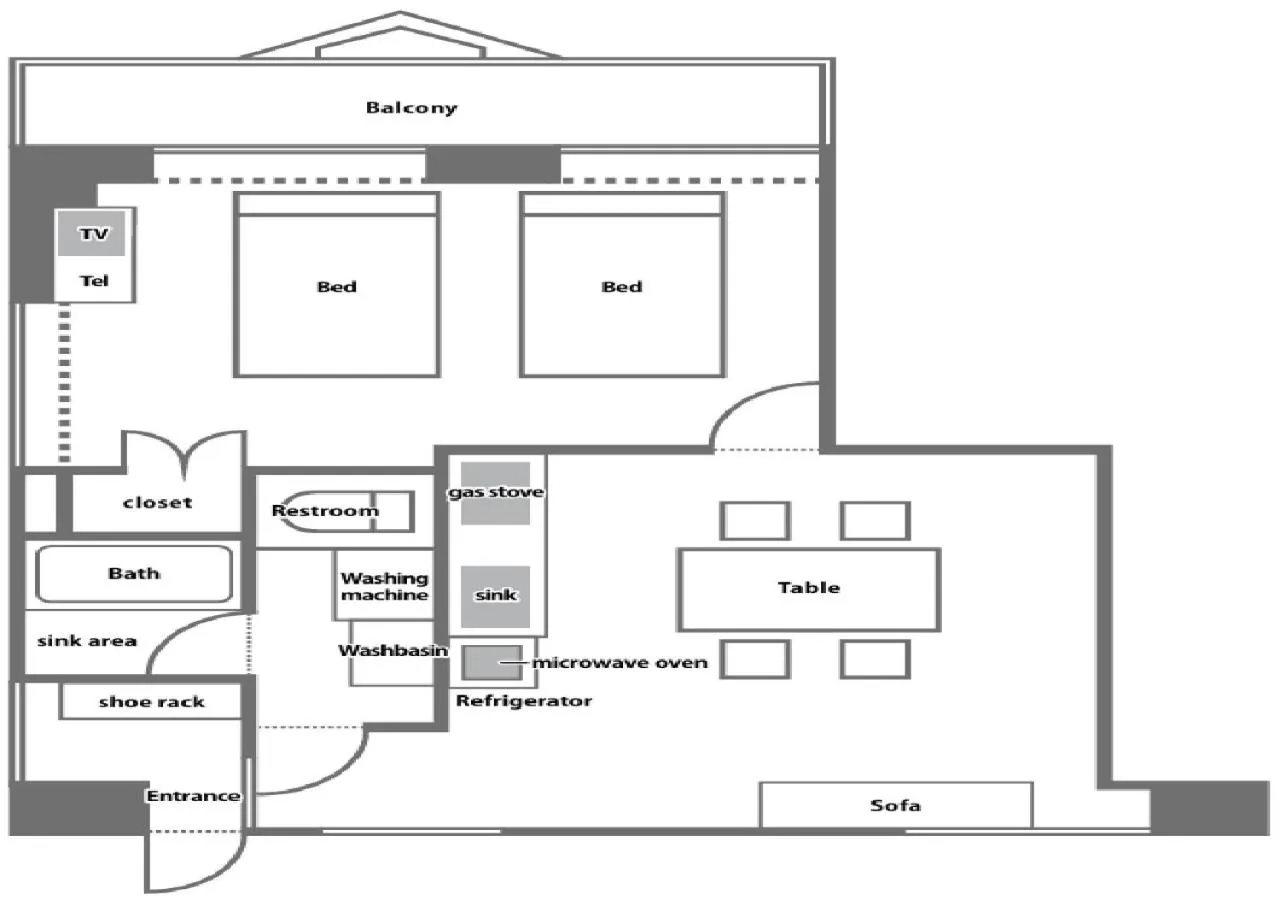 Floor plan in Shinjuku Urban Hotel