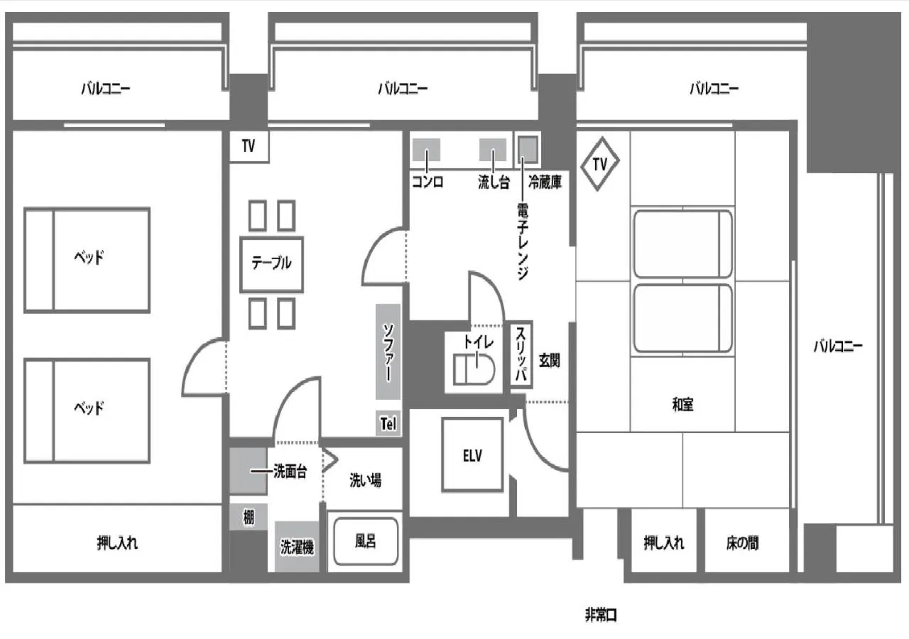 Floor plan in Shinjuku Urban Hotel