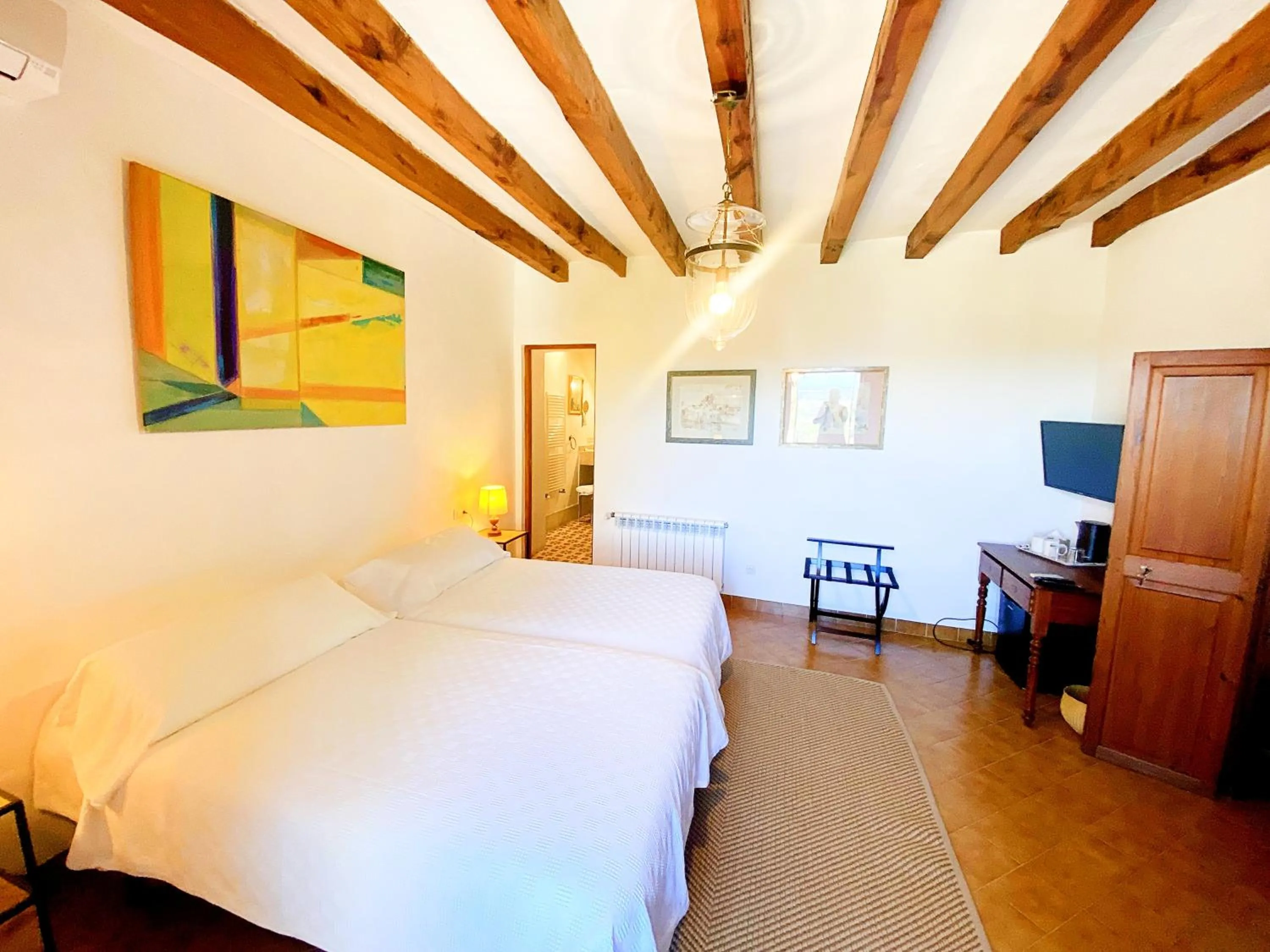 Bedroom, Bed in Son Colom -Turismo de interior