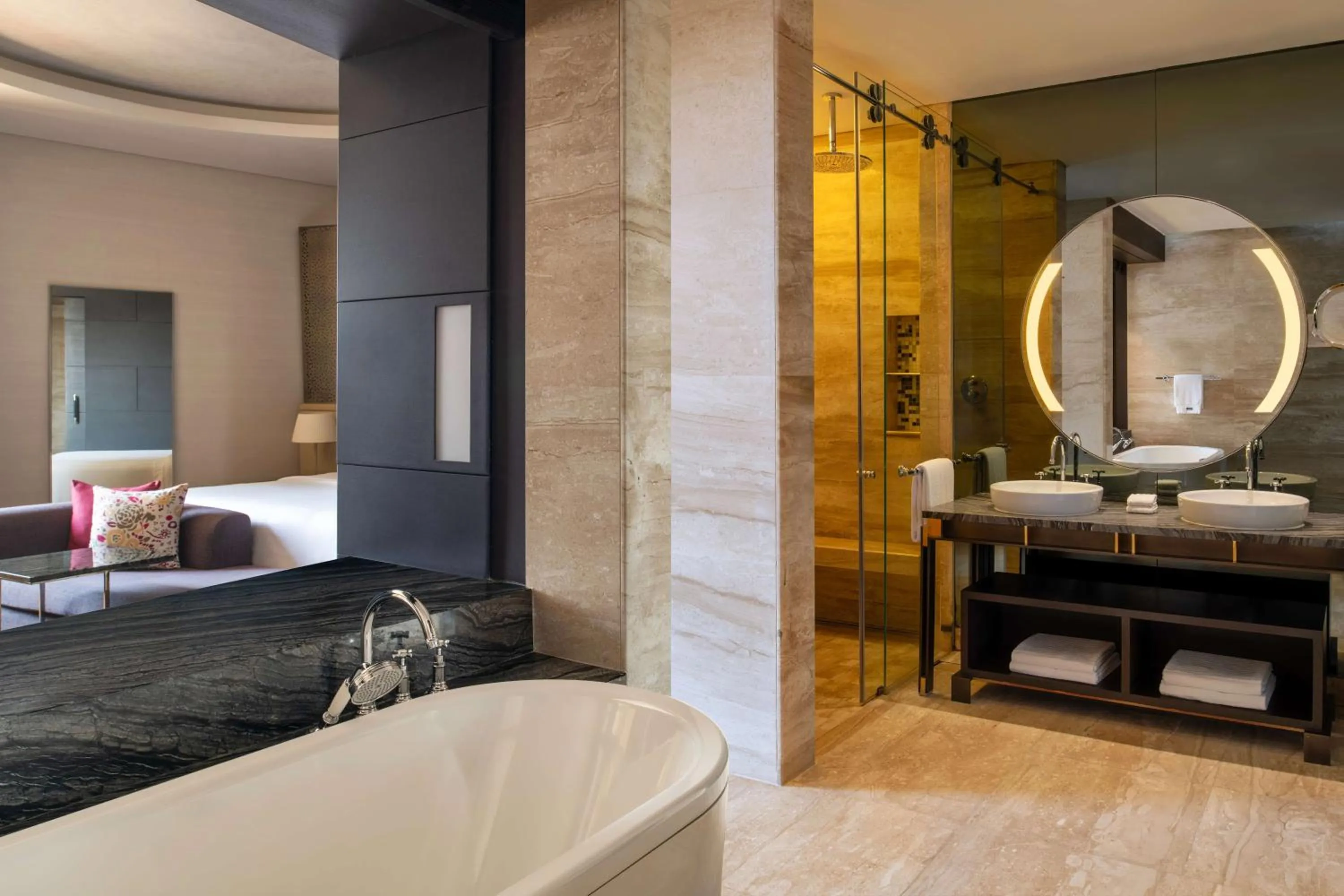 Bathroom, Bed in The Westin Doha Hotel & Spa