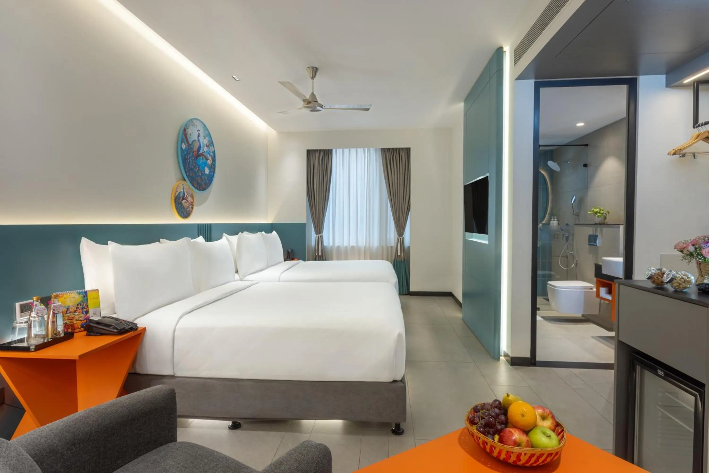 Bedroom, Bed in ZIBE Luxe Hyderabad by GRT Hotels