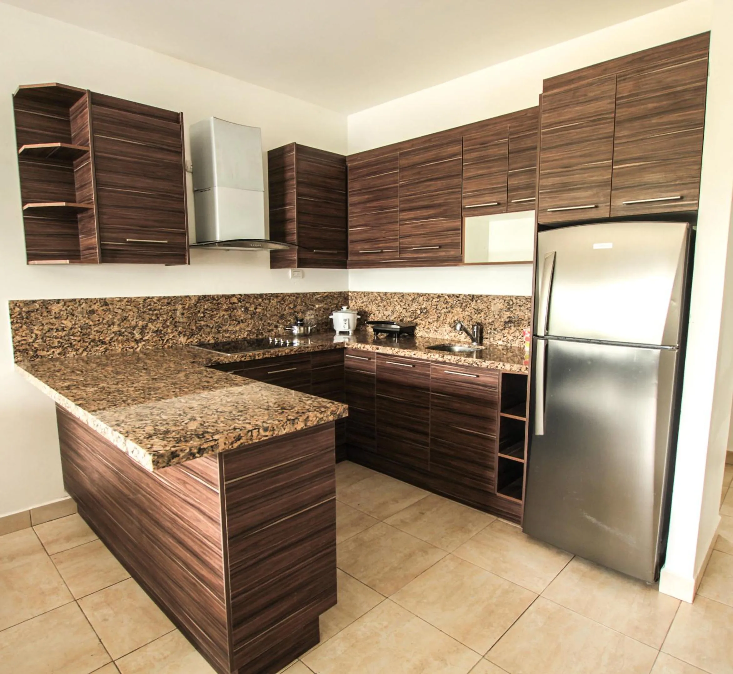 Kitchen or kitchenette in Ocean Blue Hotel