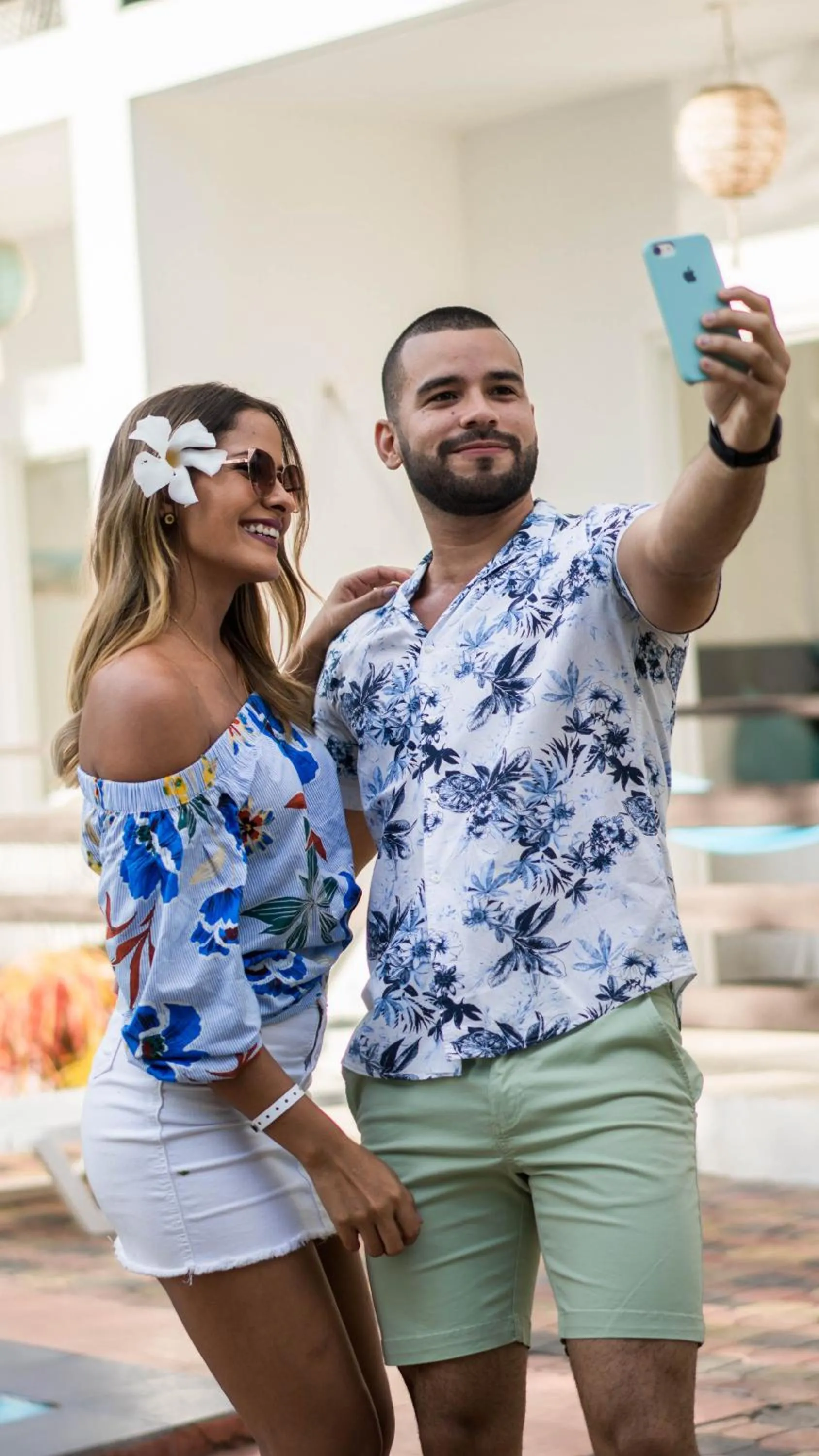 People in Ocean Blue Hotel