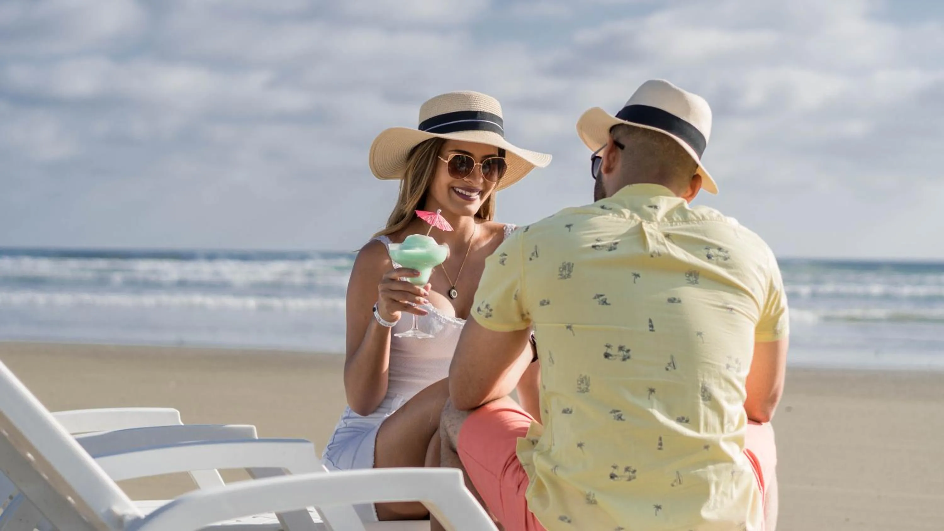 People in Ocean Blue Hotel