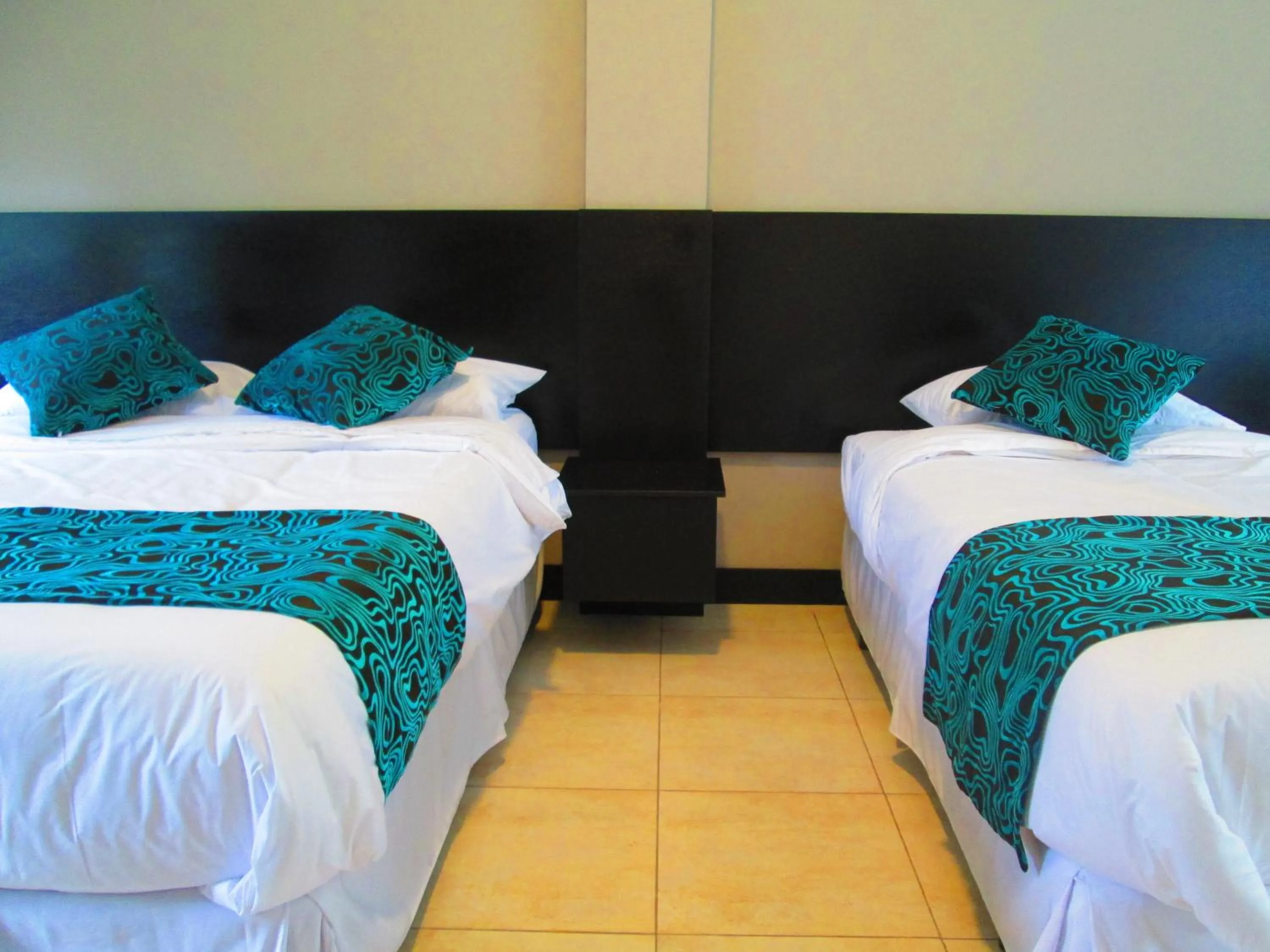 Decorative detail, Bed in Ocean Blue Hotel