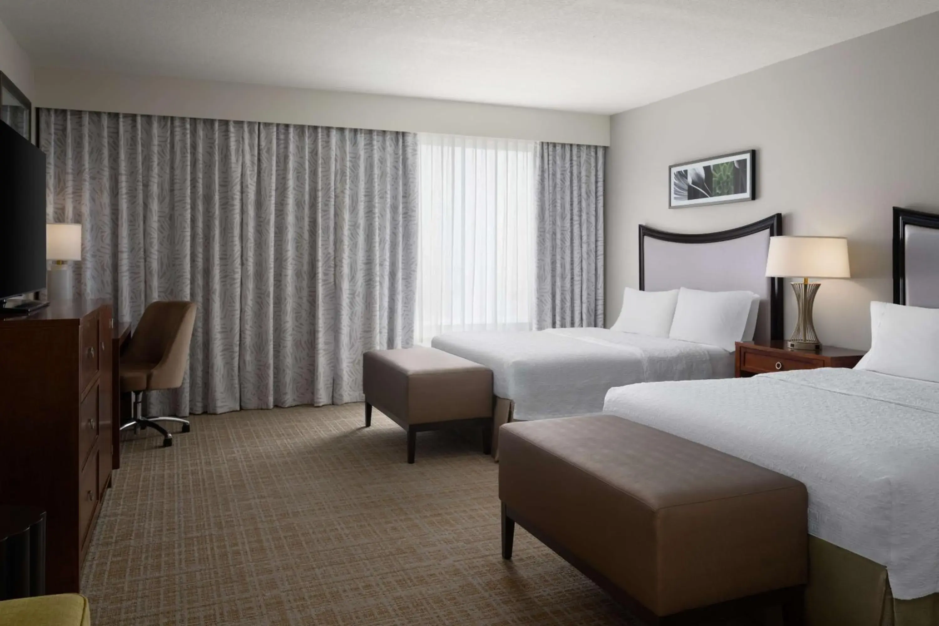 Queen Room with Two Queen Beds with Roll In Shower - Mobility/Hearing Access in Hampton Inn & Suites Orlando/Downtown South - Medical Center Queen Room with Two Queen Beds with Roll In Shower - Mobility/Hearing Access in Hampton Inn & Suites Orlando/Downtown South - Medical Center