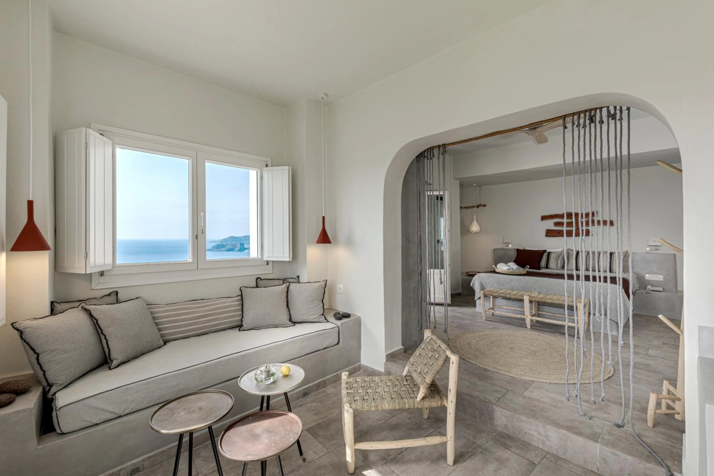 Seating area in Grand View - Megalochori Santorini