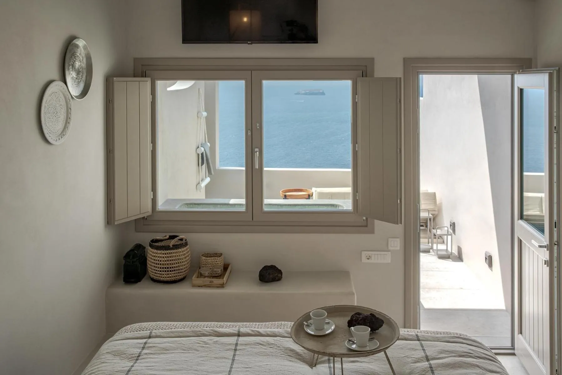 Bedroom, Bed in Grand View - Megalochori Santorini